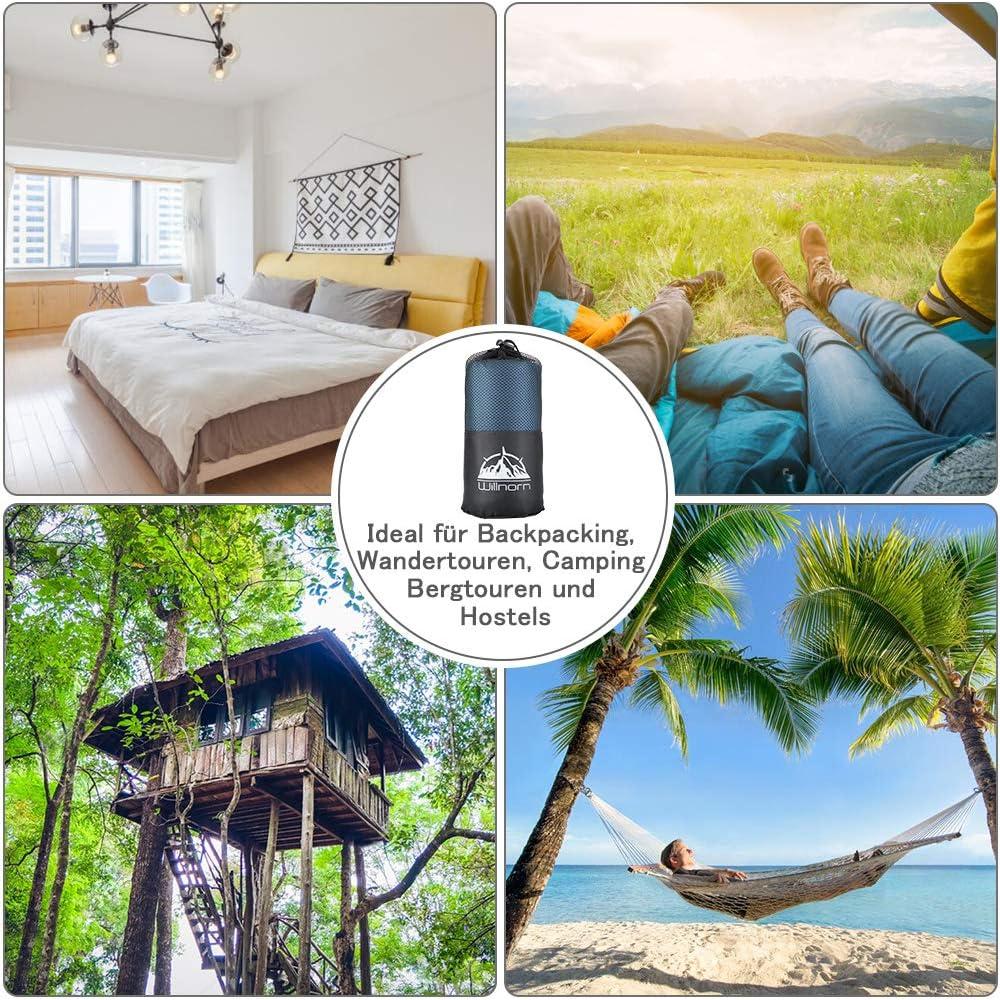 Forro de Saco de Dormir WILLNORN Microfibra Azul Claro 219x95cm