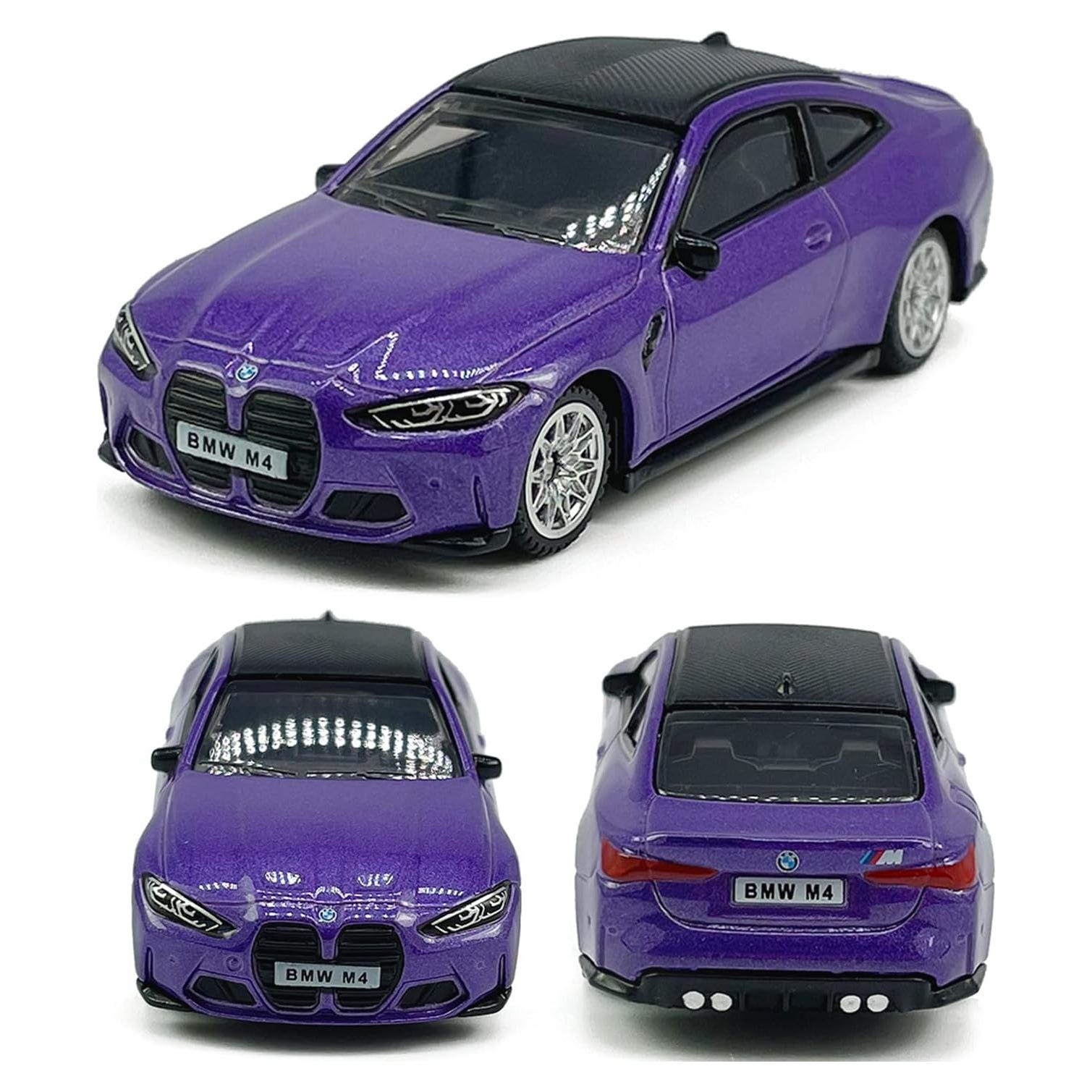 Coche de Juguete BMW M4 G82 2022 Escala 1:64 Morado