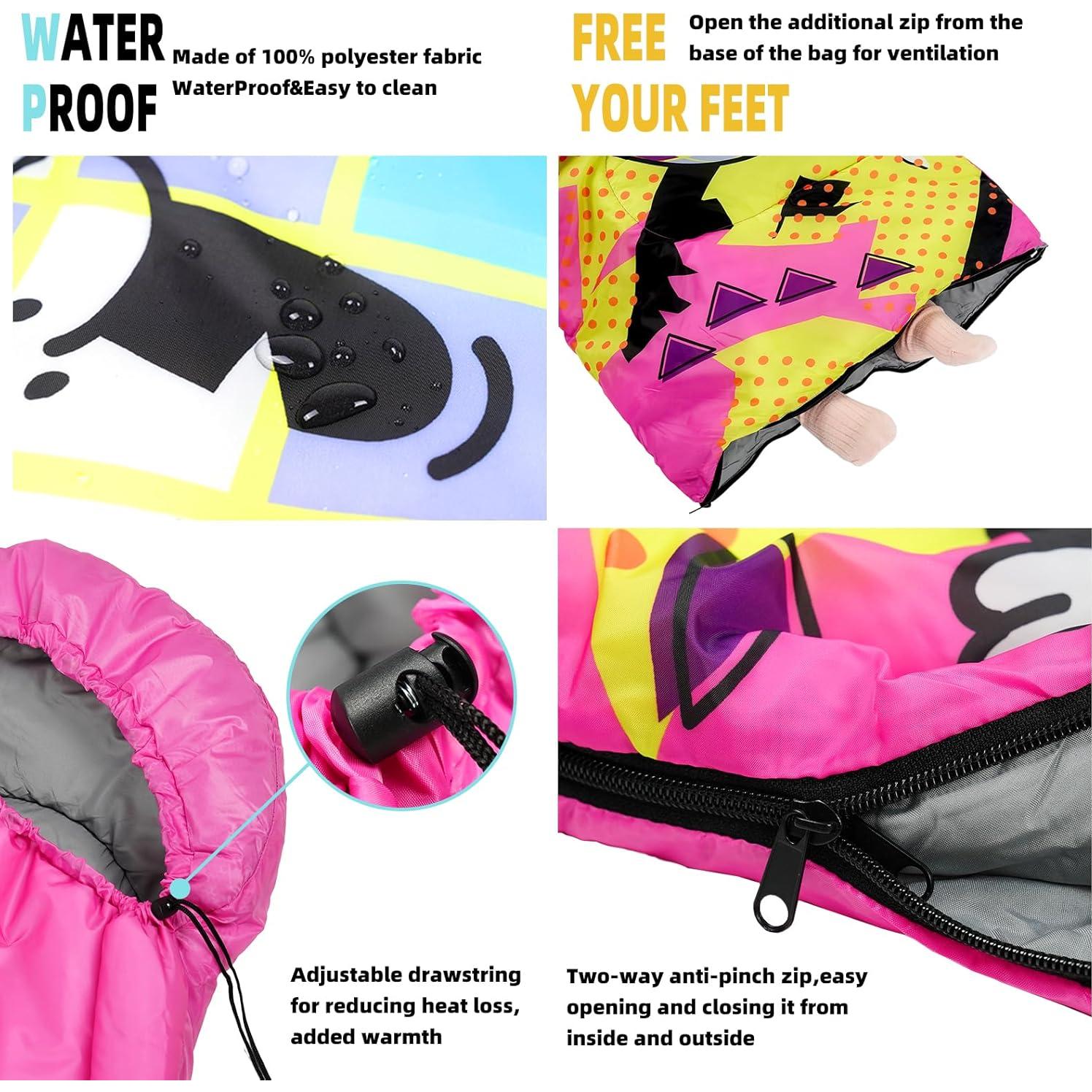 Saco de dormir para niños Xelaro 150 cm impermeable ligero