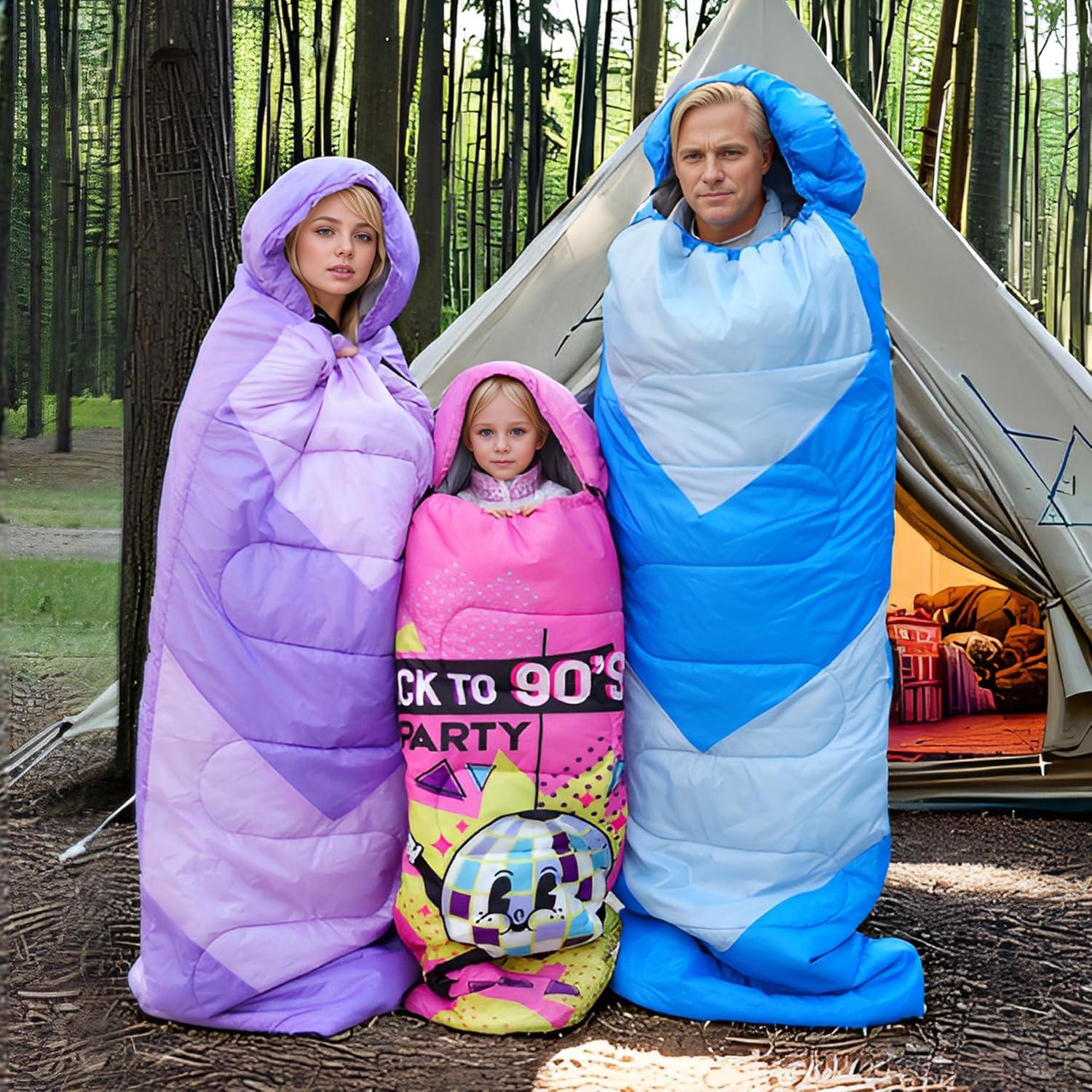 Saco de dormir para niños Xelaro 150 cm impermeable ligero