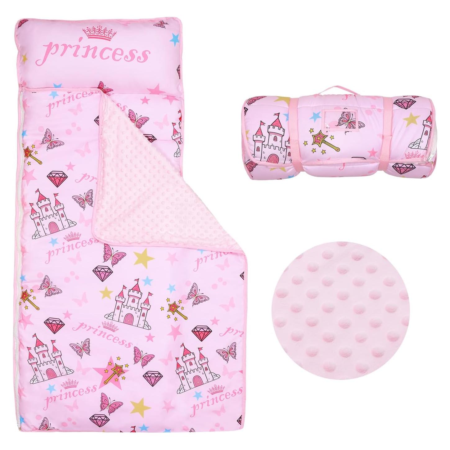 Saco de dormir infantil Decalsweet 2 en 1 con almohada rosa
