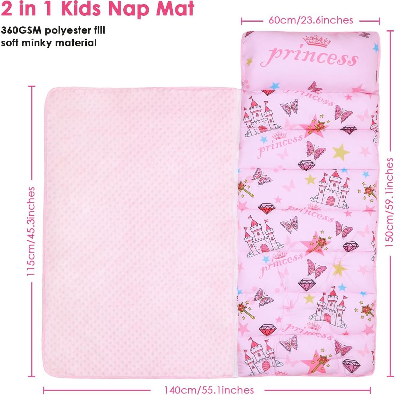 Saco de dormir infantil Decalsweet 2 en 1 con almohada rosa