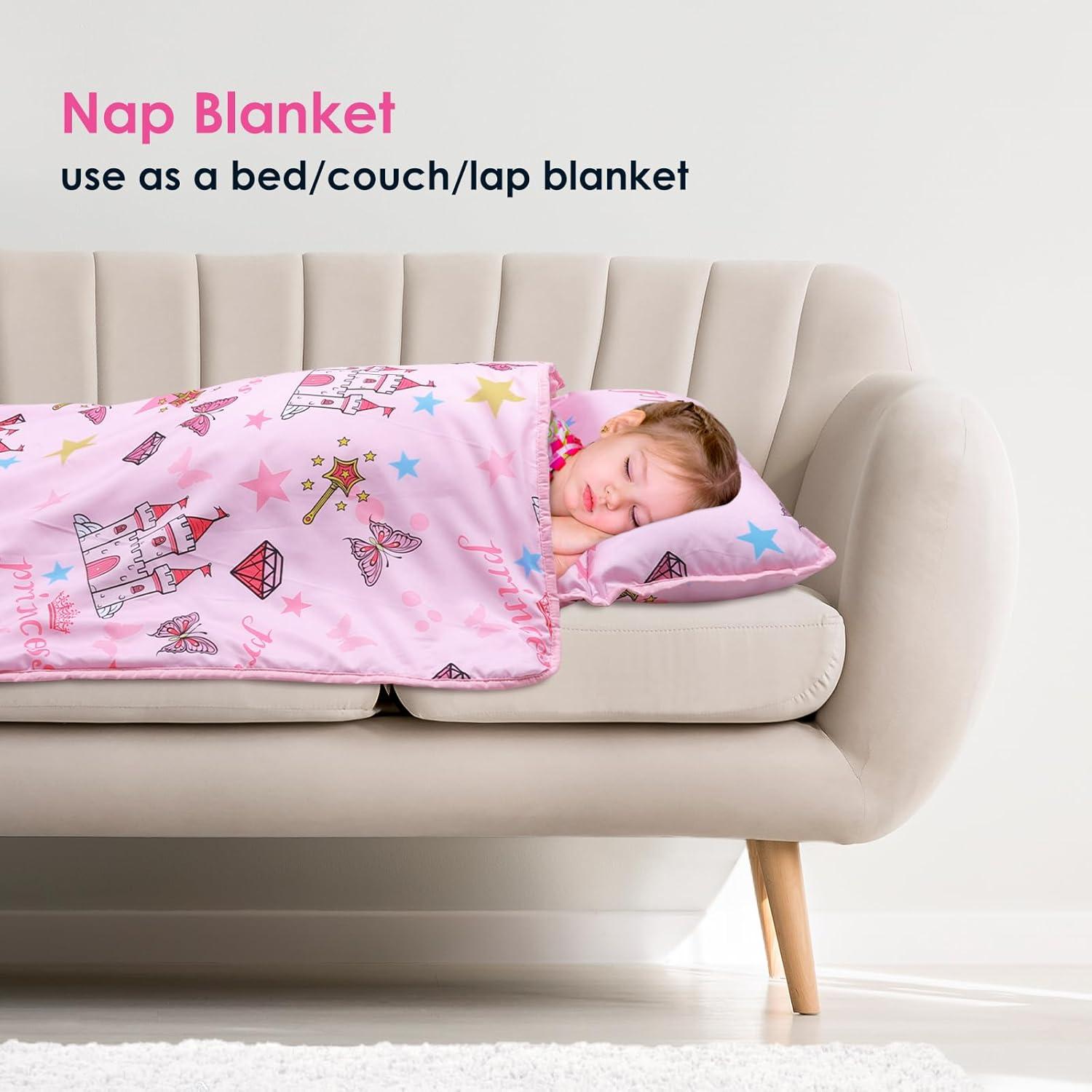 Saco de dormir infantil Decalsweet 2 en 1 con almohada rosa