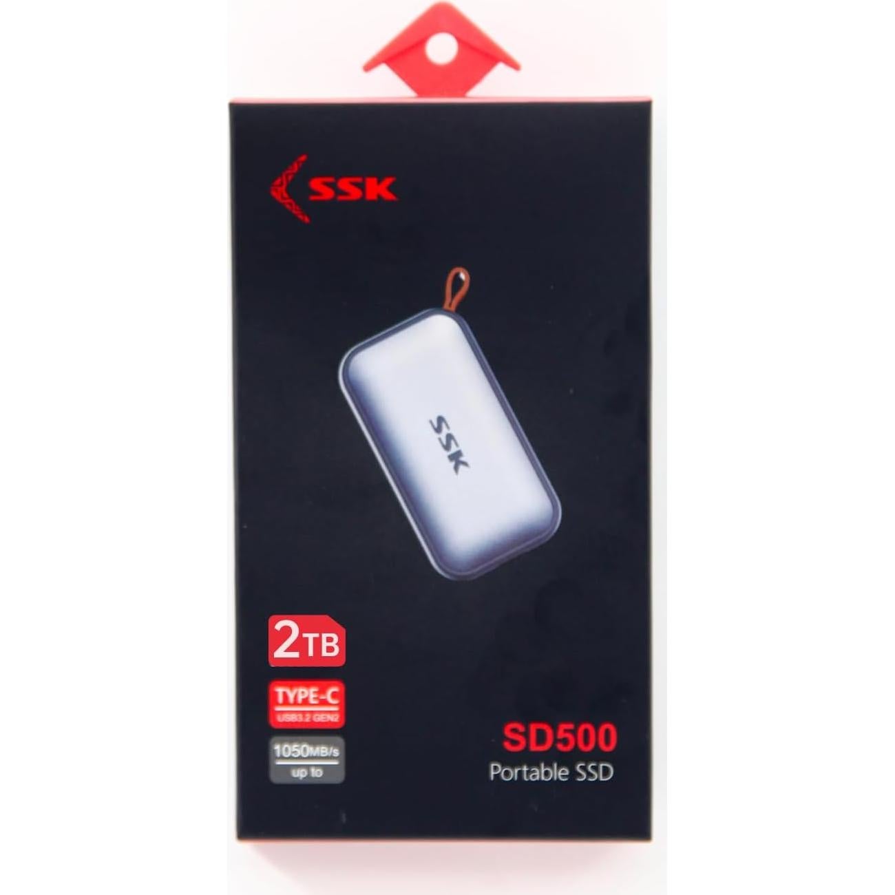 SSK SSD portátil 2TB USB-C 1050MB/s para iPhone y PC