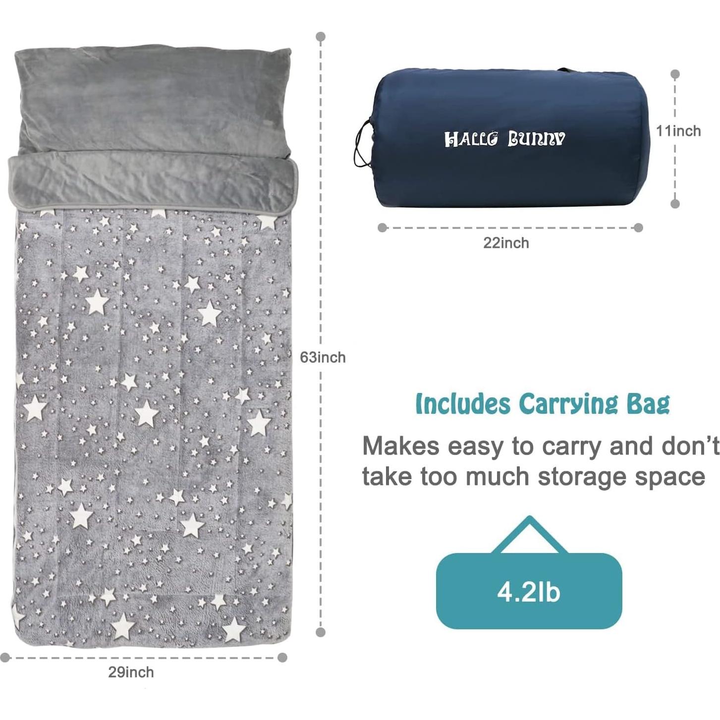 Saco de dormir para niños hallo bunny KSB-002 gris 160x74cm