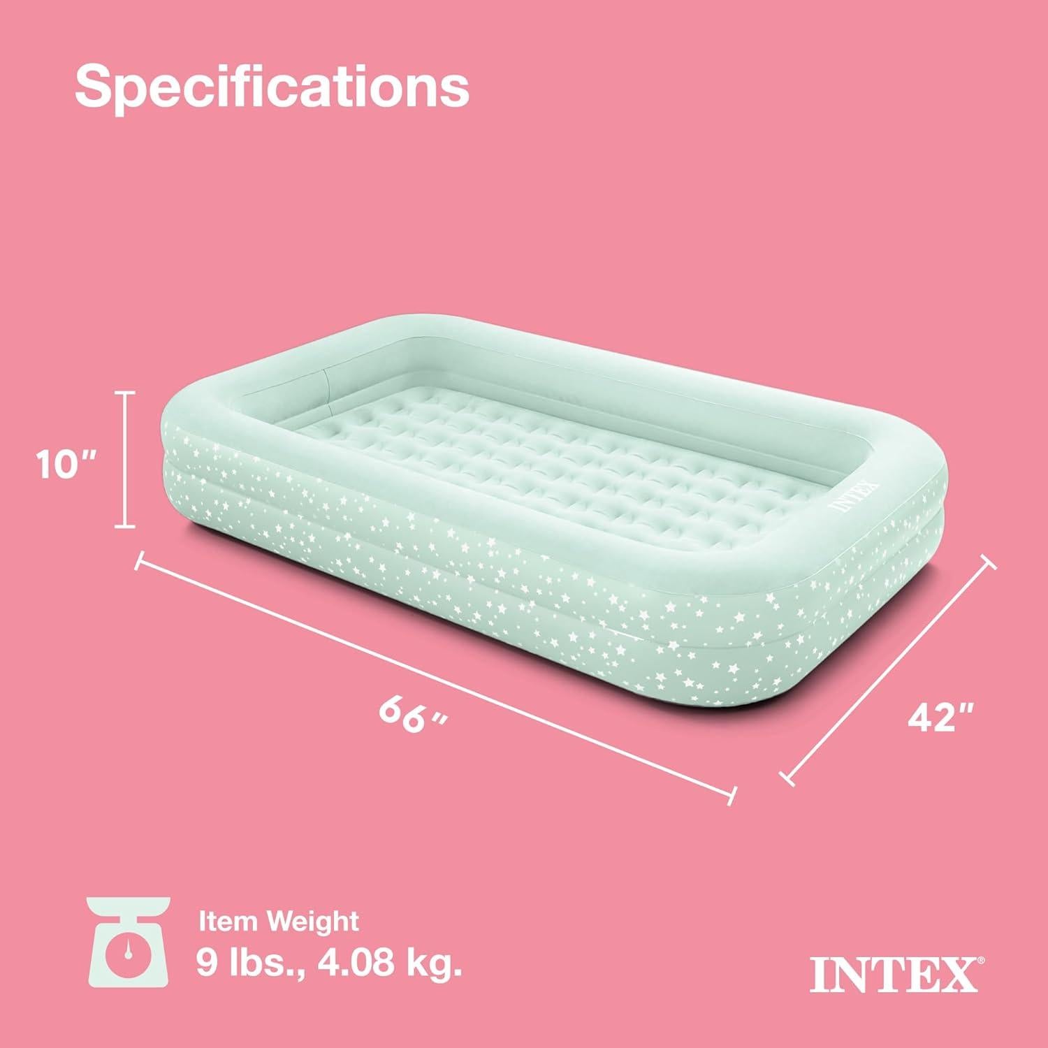 Colchón Inflable para Niños Intex Kidz Travel Bed Verde Menta