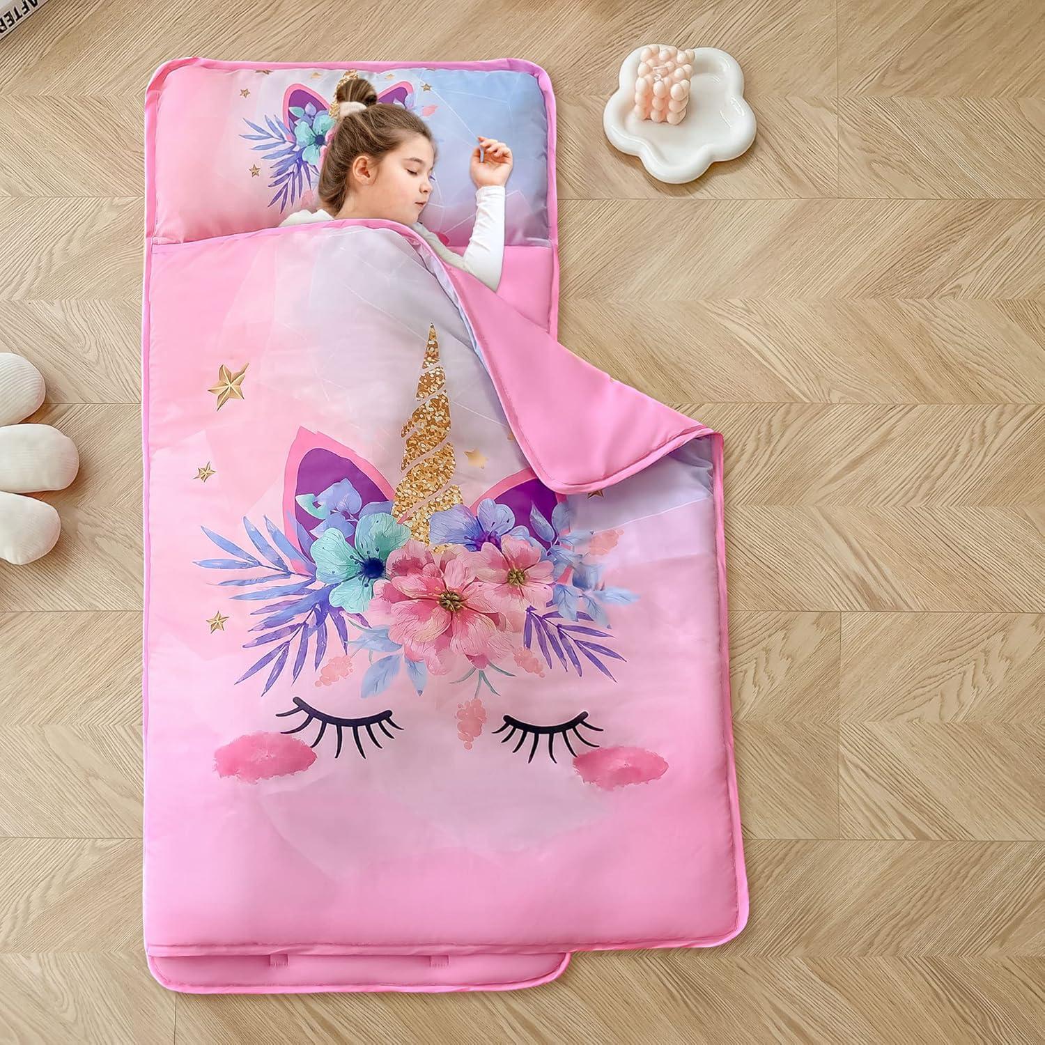 Mat de Siesta Unicornio Rosa VIVILINEN 127x51 cm con Almohada