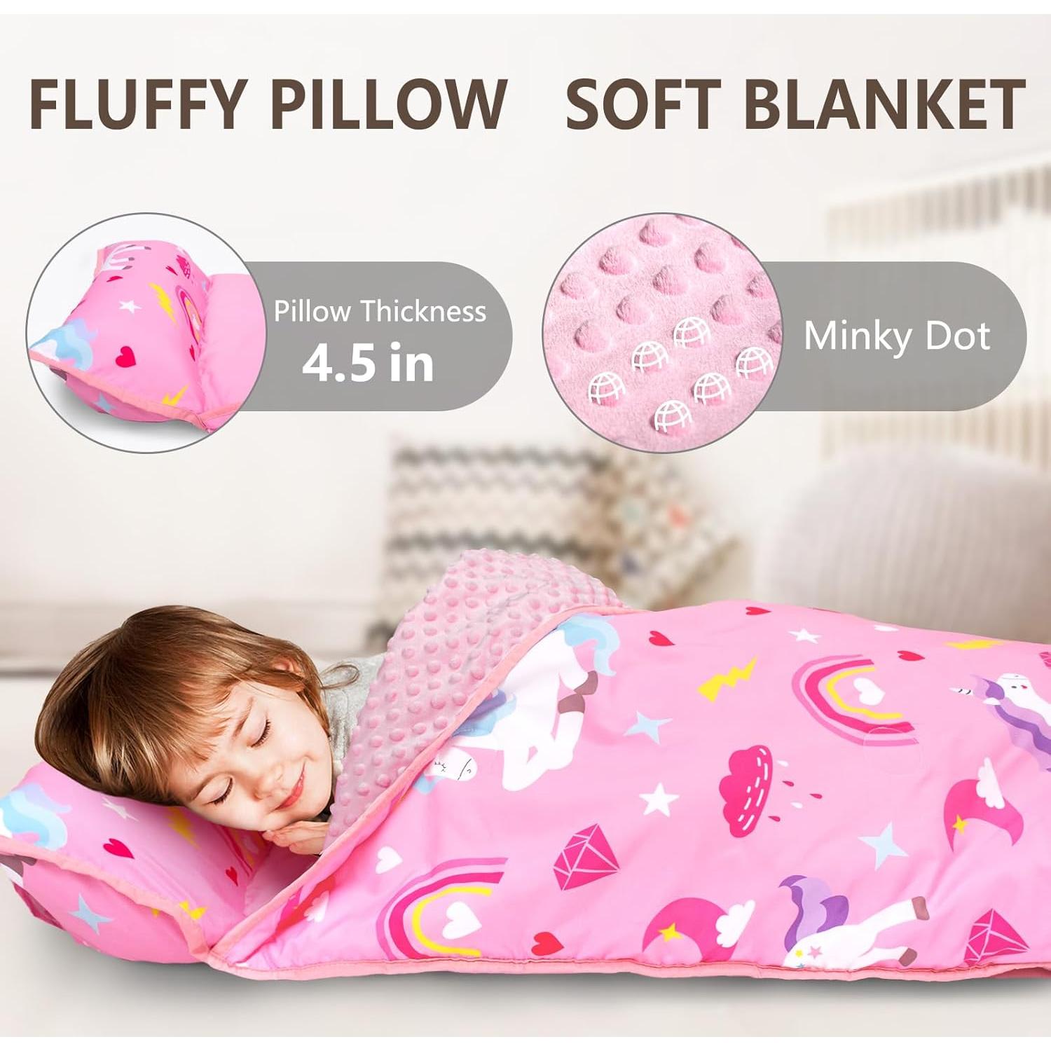 Manta de Siesta PRIMLECT Unicornio Rosa con Almohada Desmontable