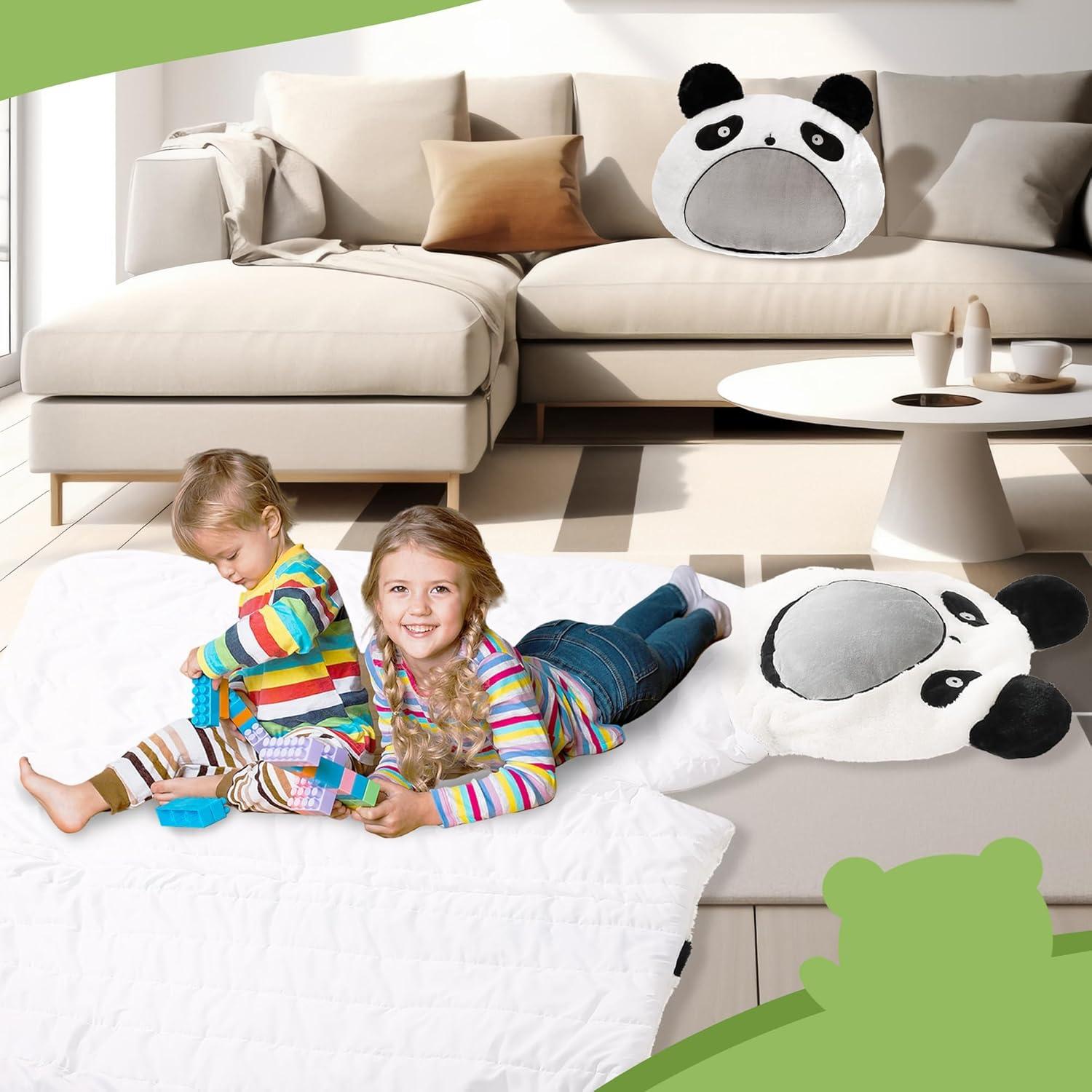 Saco de dormir infantil LUFEEMGA panda 2 en 1 con almohada