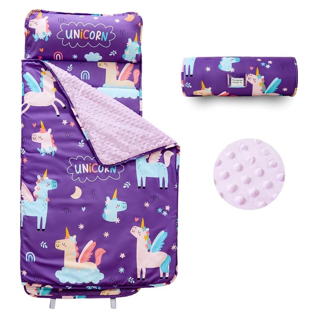 Colchoneta para Siesta JUNCAI Unicornio Púrpura 135x58 cm