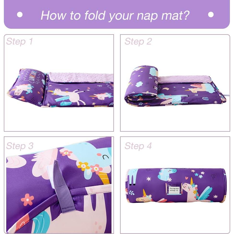 Colchoneta para Siesta JUNCAI Unicornio Púrpura 135x58 cm