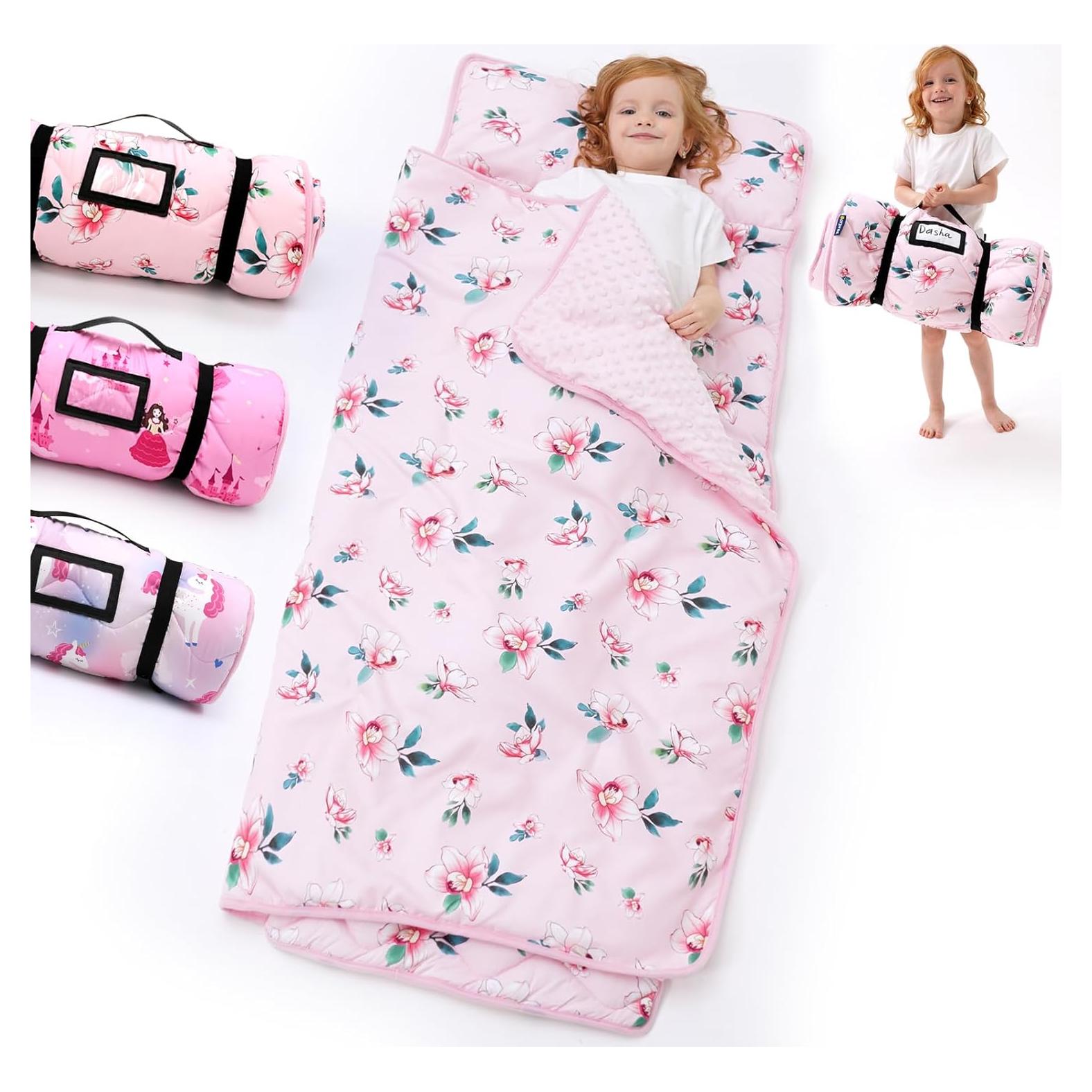 Mat de Nap Extra Grande BORPRES con Almohada y Manta Rosa