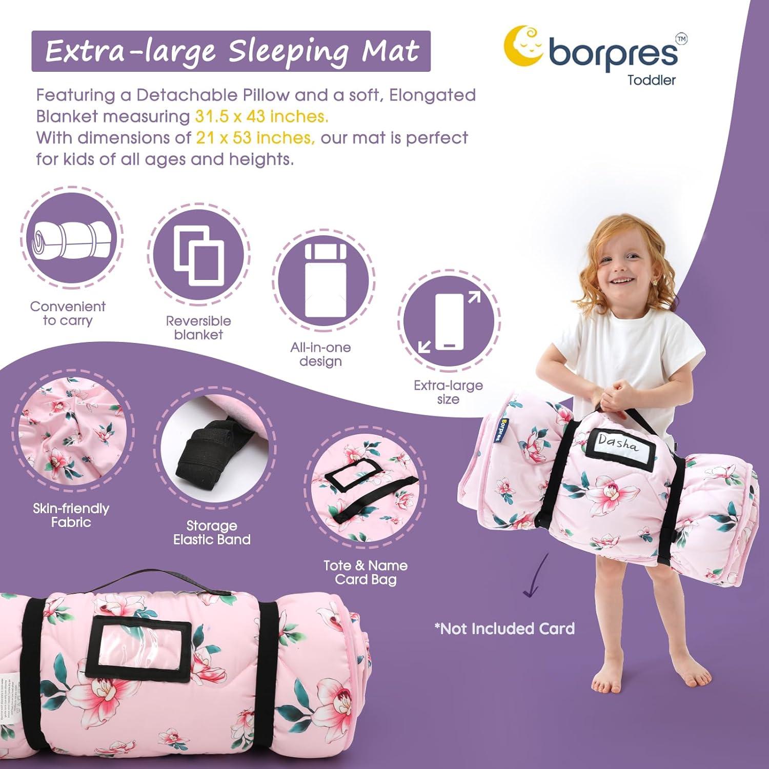 Mat de Nap Extra Grande BORPRES con Almohada y Manta Rosa