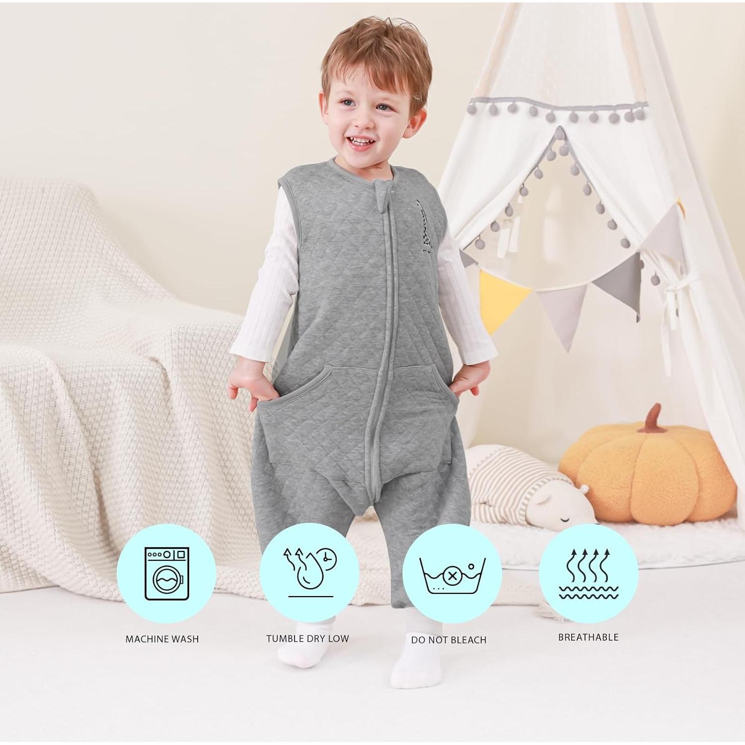 Saco de dormir para niños HOMEAL 3T-5T Algodón Gris