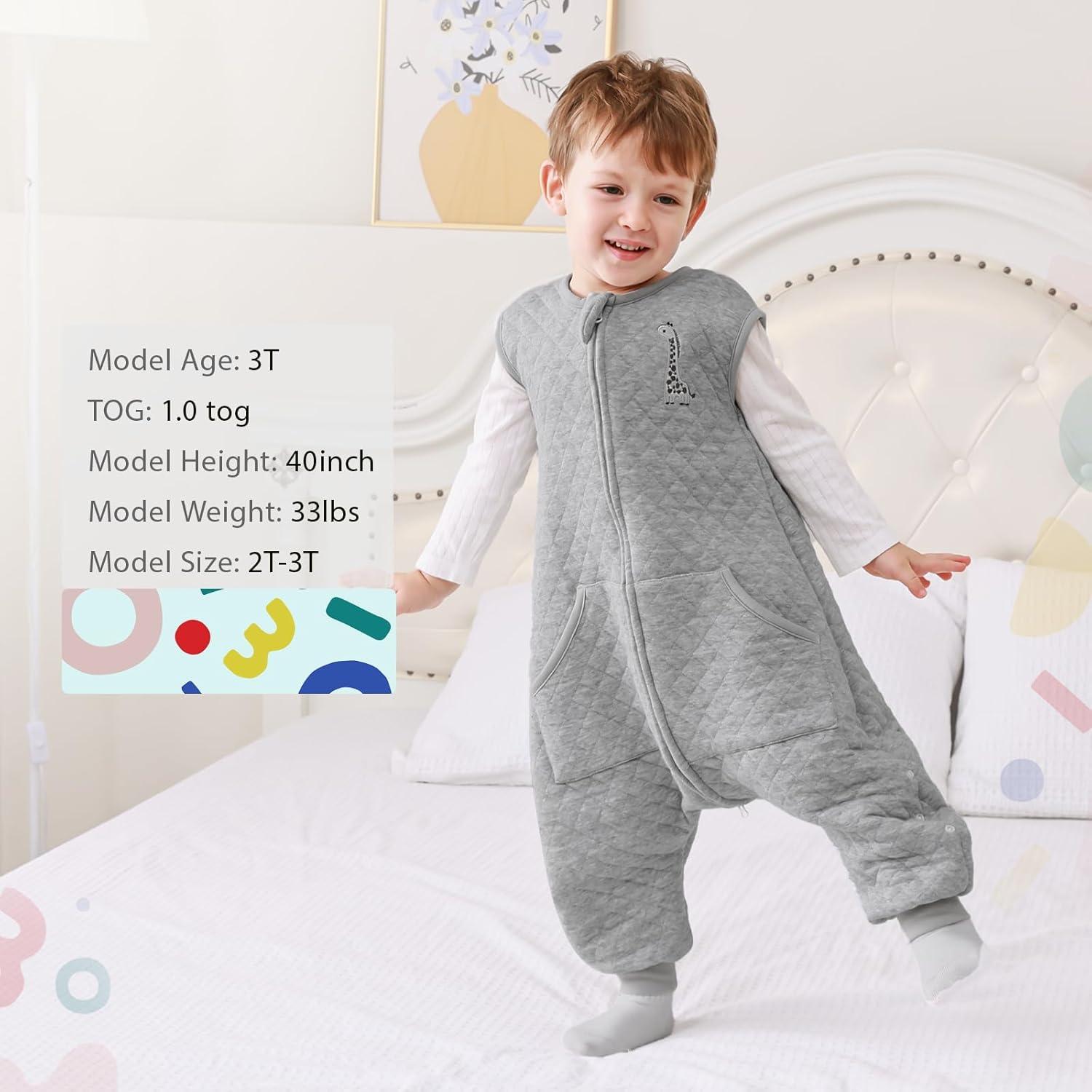 Saco de dormir para niños HOMEAL 3T-5T Algodón Gris