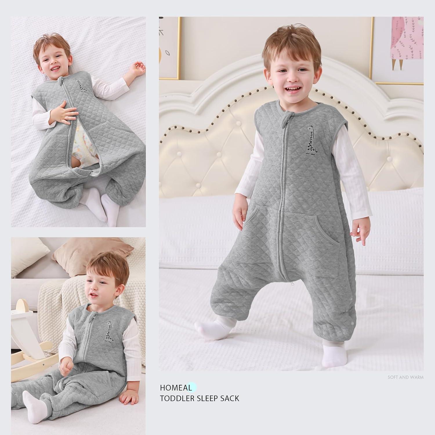 Saco de dormir para niños HOMEAL 3T-5T Algodón Gris