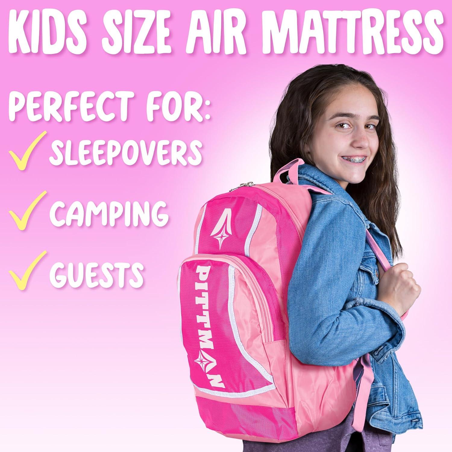 Colchón de Aire Pittman Outdoors Kidmat Twin Rosa con Mochila