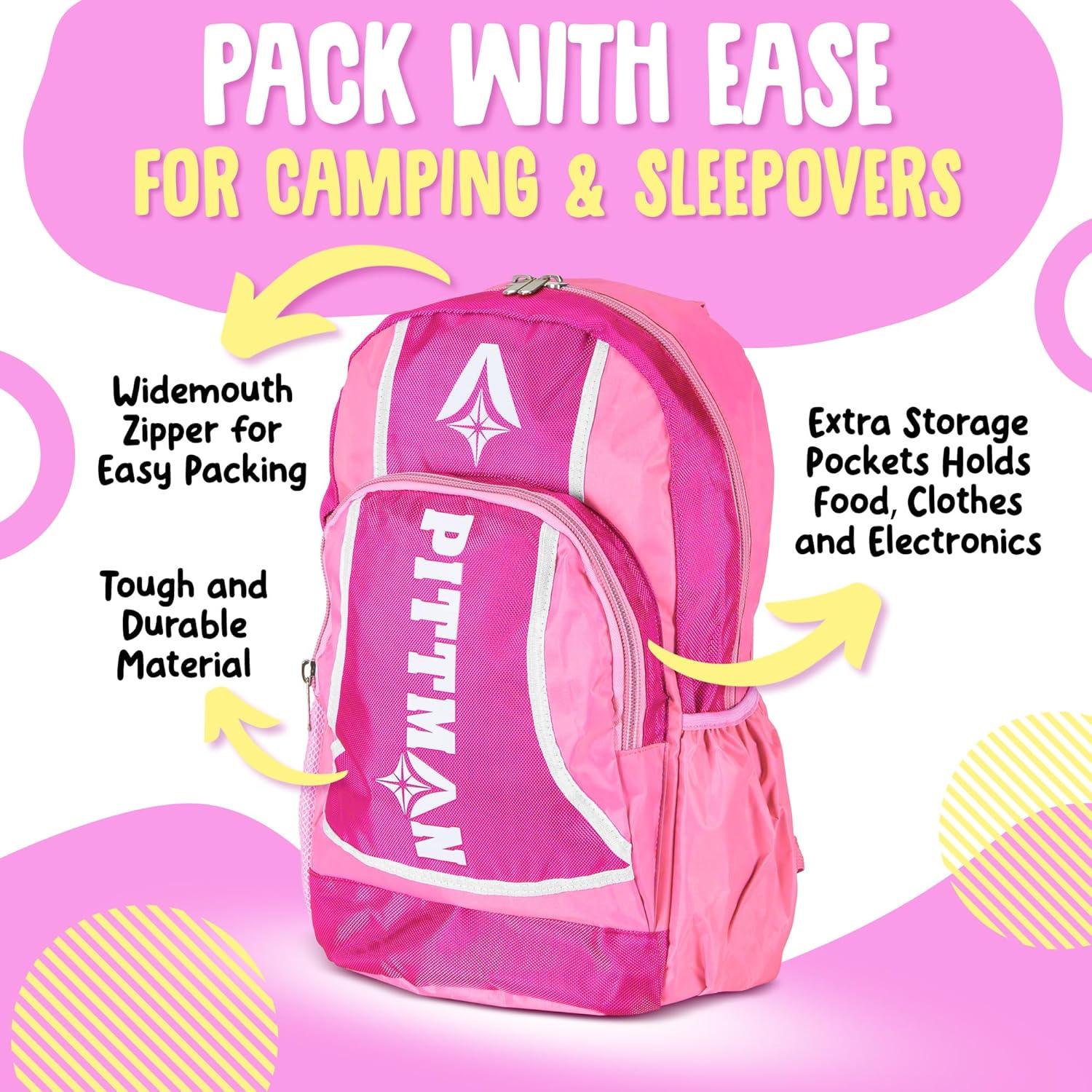 Colchón de Aire Pittman Outdoors Kidmat Twin Rosa con Mochila