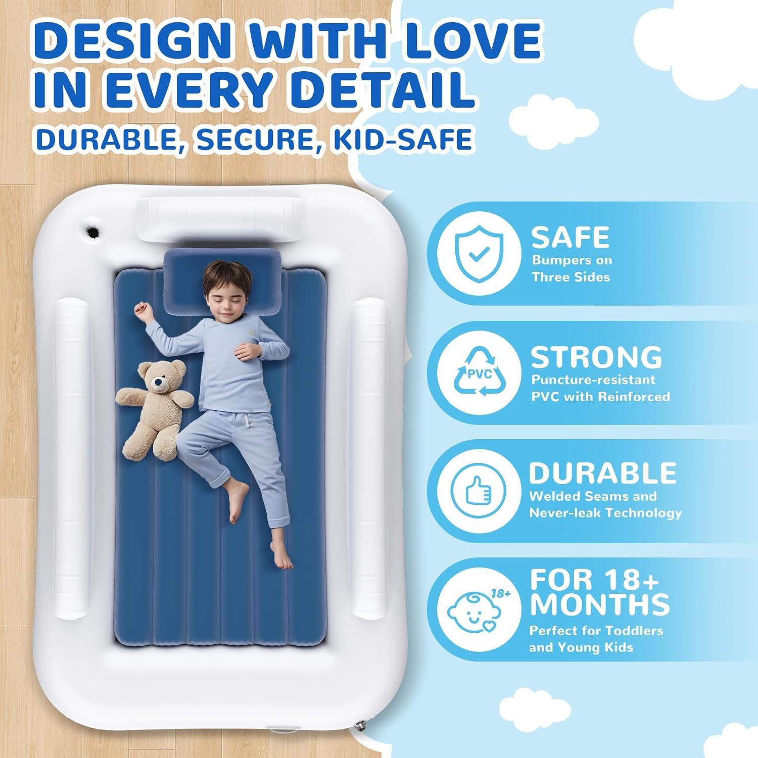 Cama de viaje inflable Deeteck para niños 160.5x108.9 cm