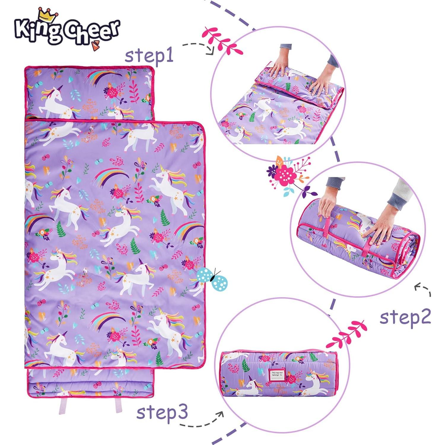 Manta de Siesta KingCheer Unicornio Púrpura 140x53 cm