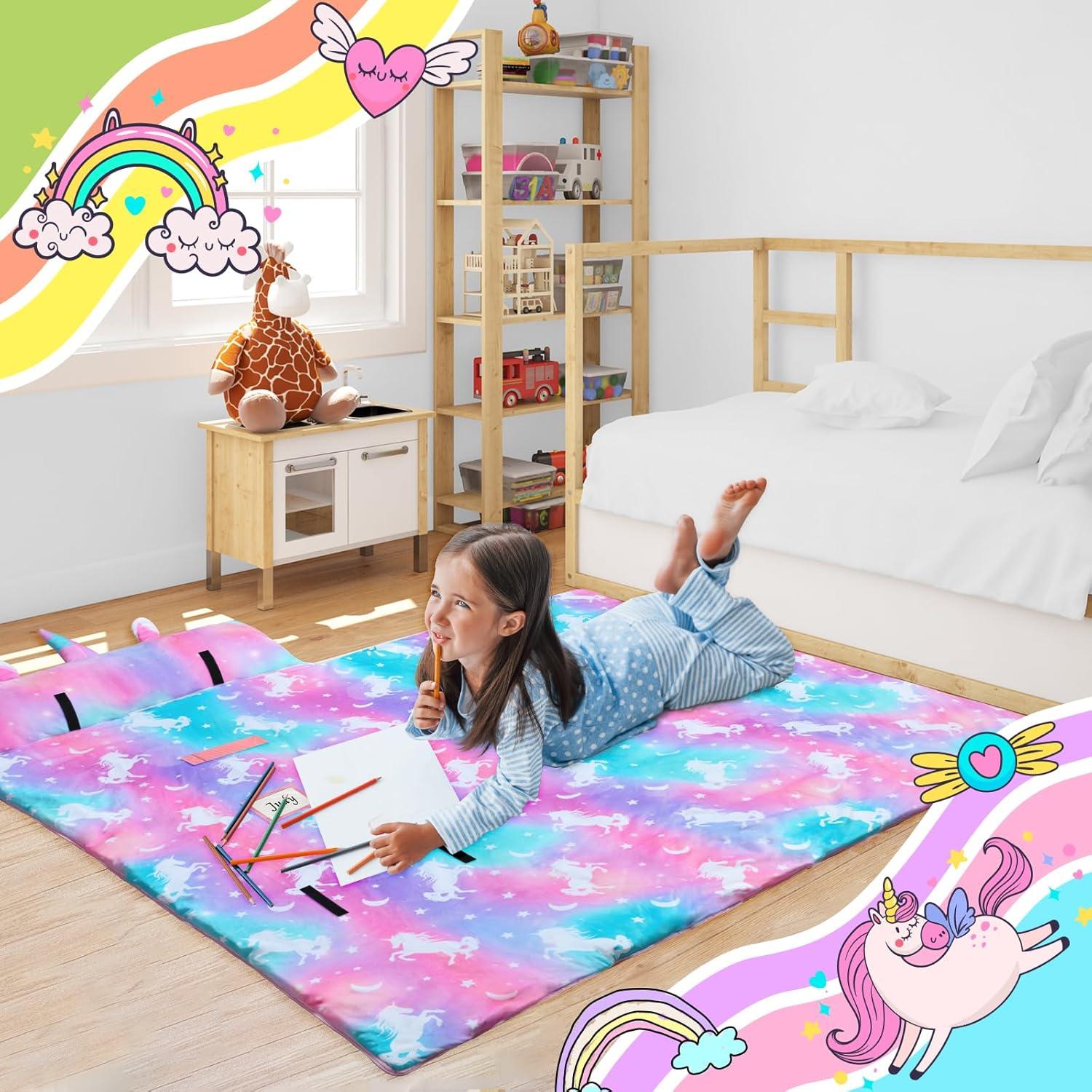 Saco de Dormir Fiodrimy Unicornio 137.4x80cm con Almohada