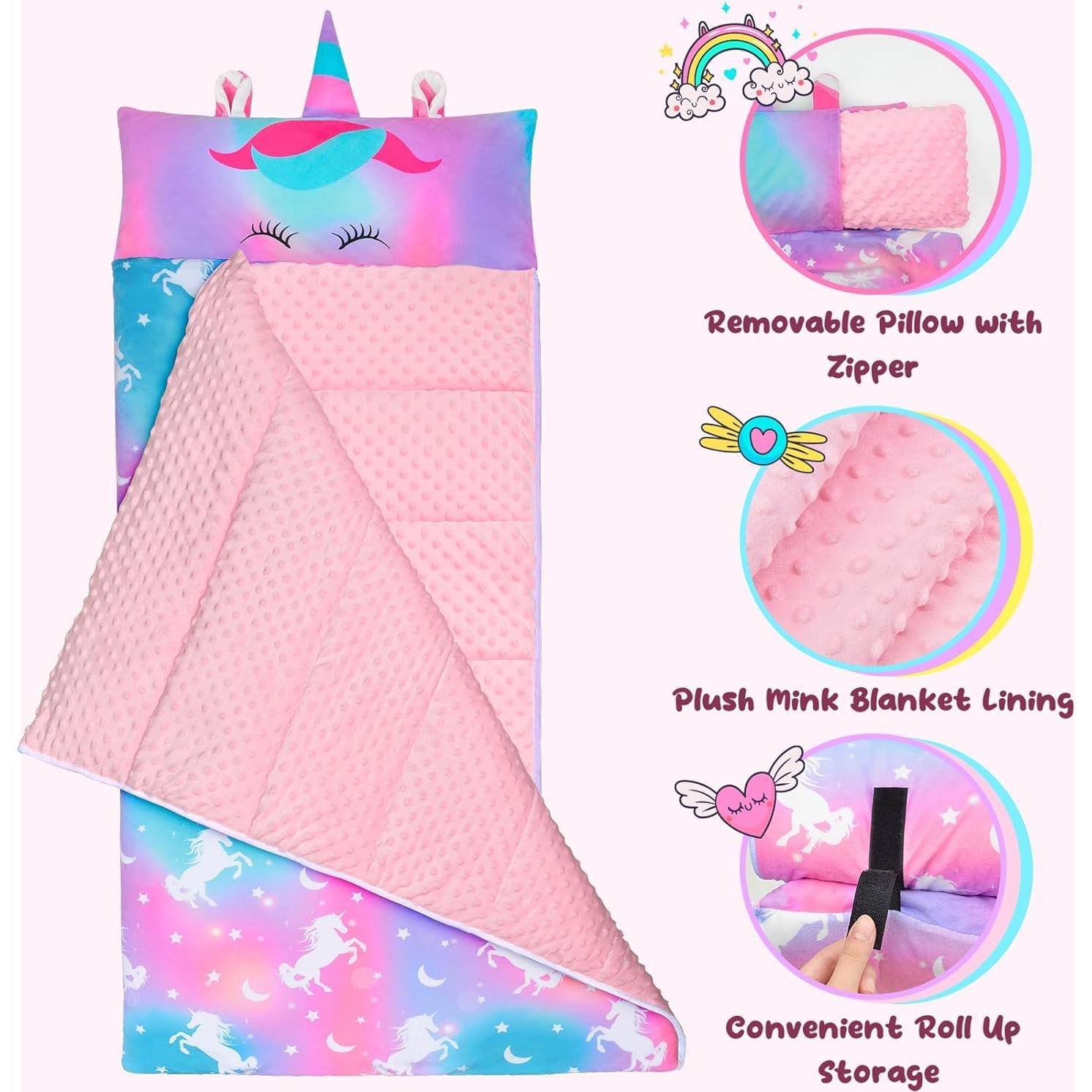 Saco de Dormir Fiodrimy Unicornio 137.4x80cm con Almohada