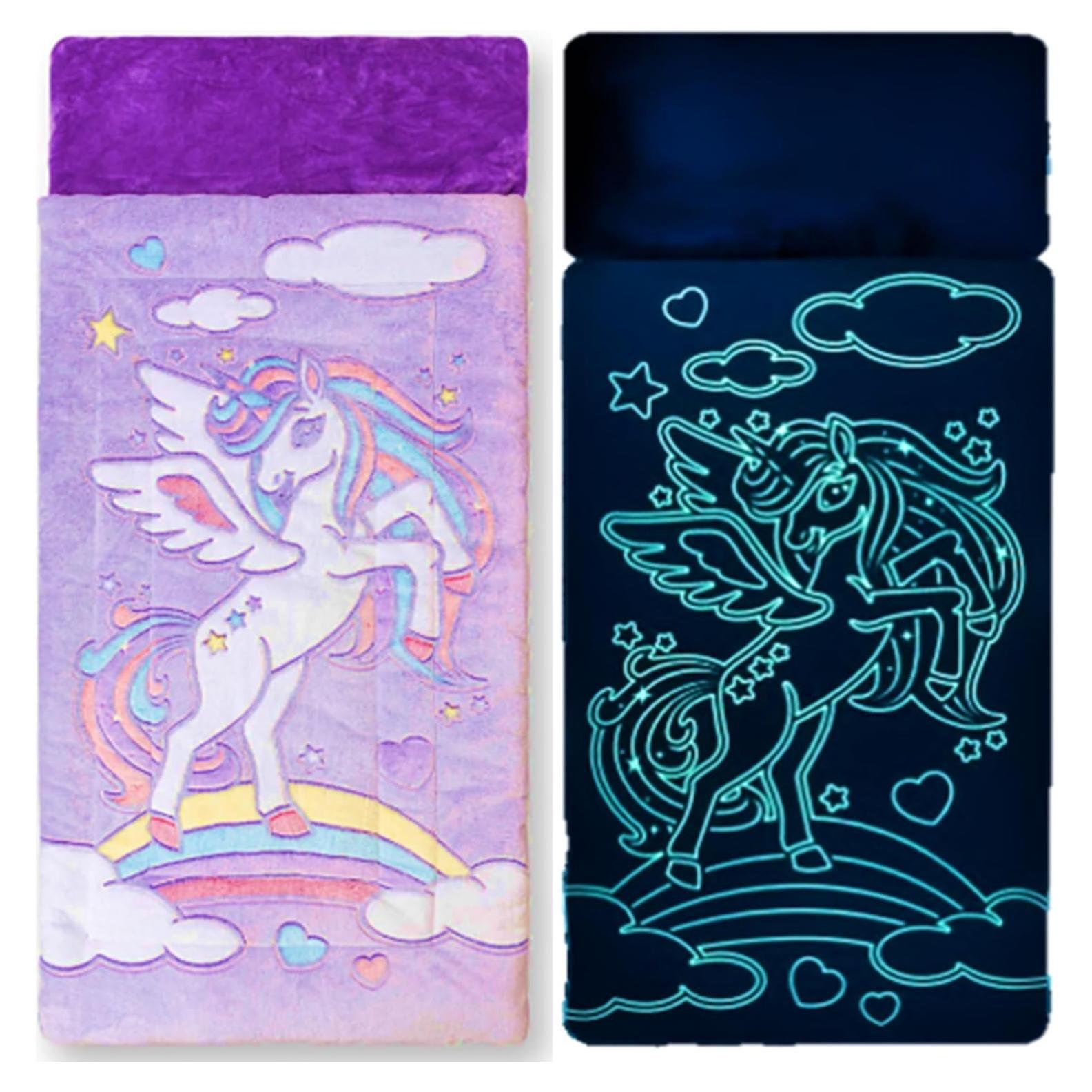 Saco de dormir de unicornio Snooze Bliss - Brilla en la oscuridad