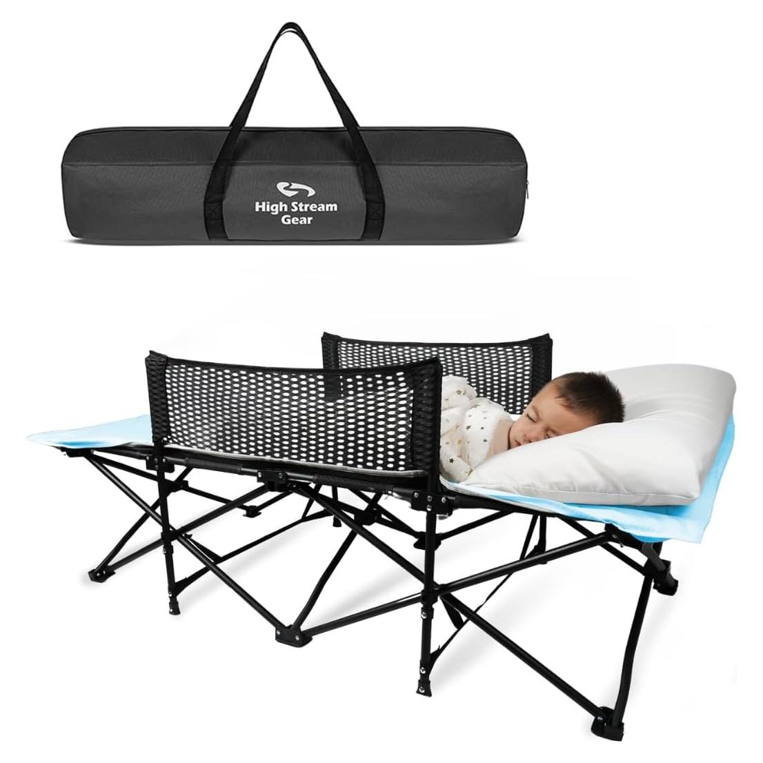 Cuna Plegable Portátil para Niños High Stream Gear Azul