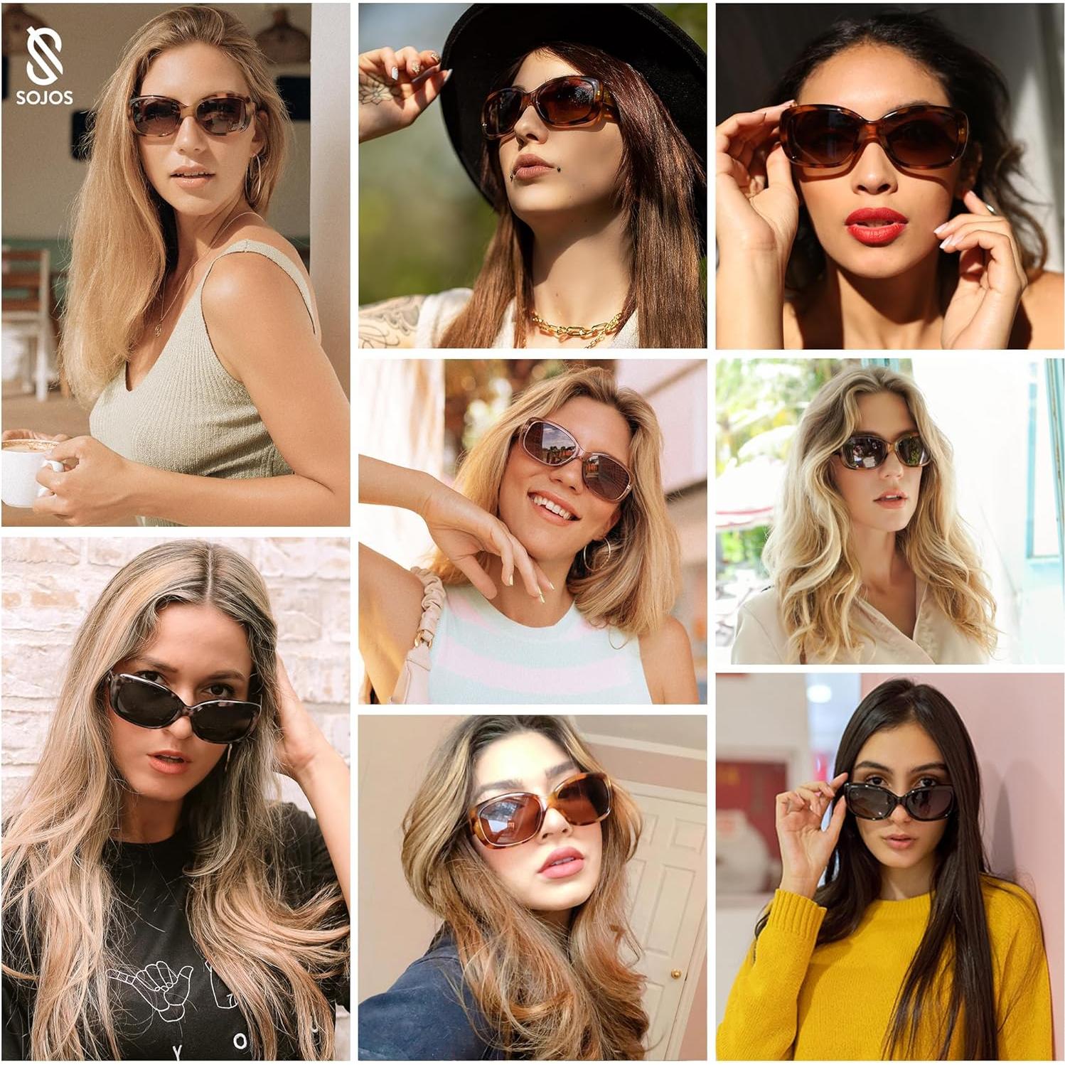 Gafas de sol cuadradas SOJOS SJ2111 UV400 polarizadas para mujeres