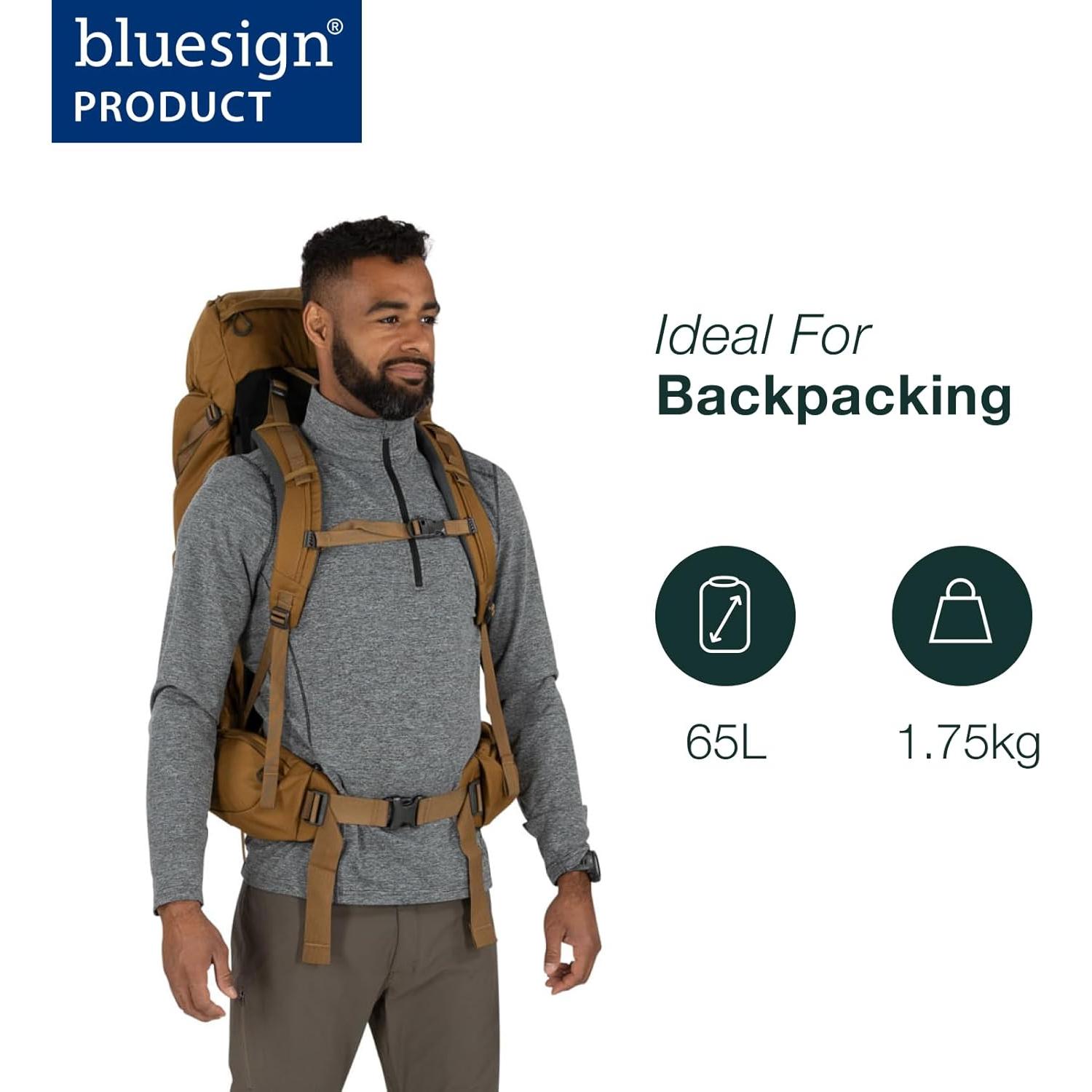 Mochila de senderismo Osprey Rook 65L para hombres Gris