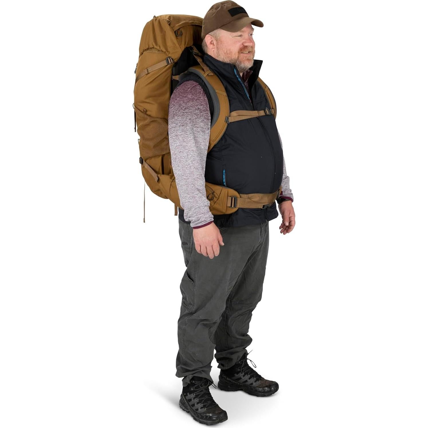 Mochila de senderismo Osprey Rook 65L para hombres Gris