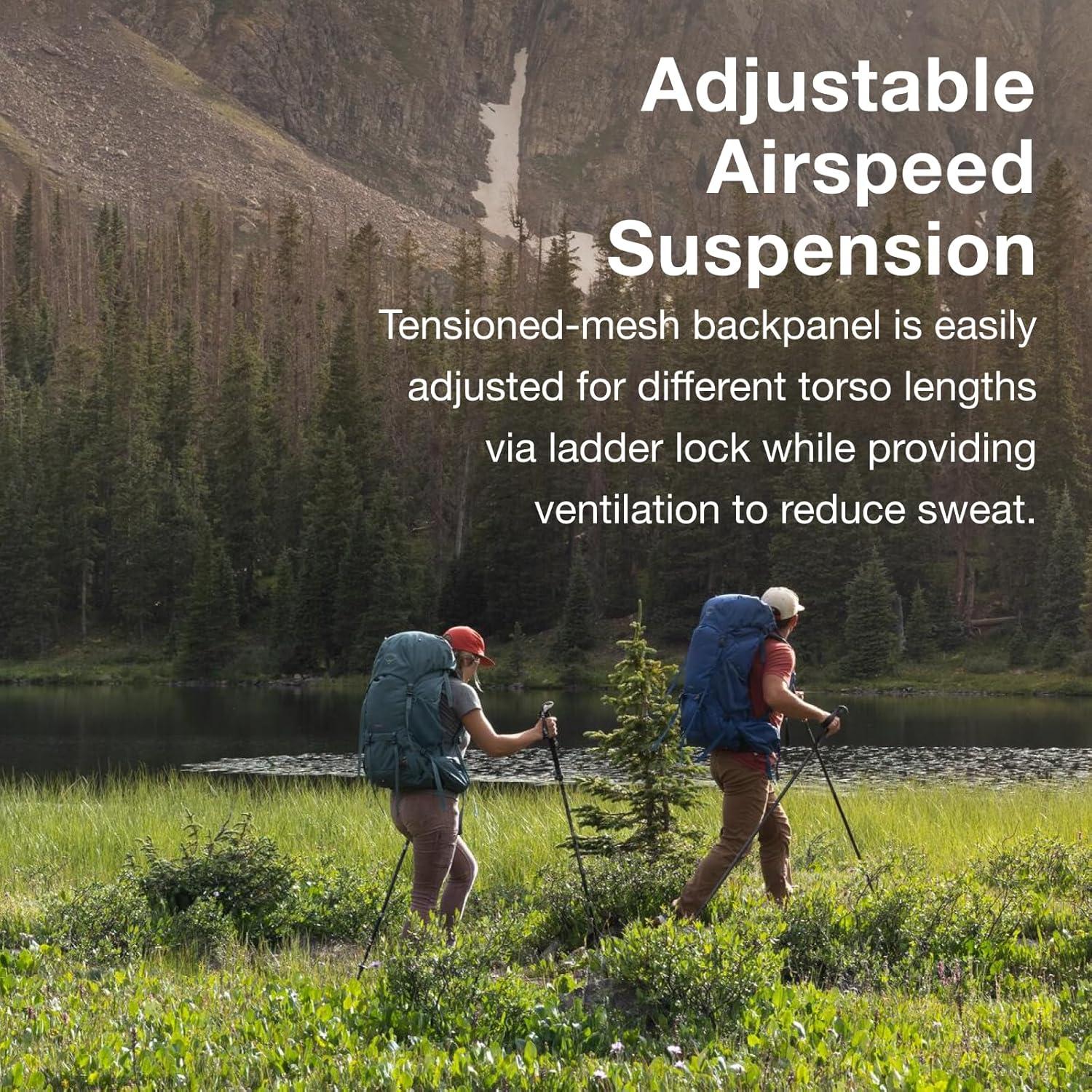 Mochila de senderismo Osprey Rook 65L para hombres Gris