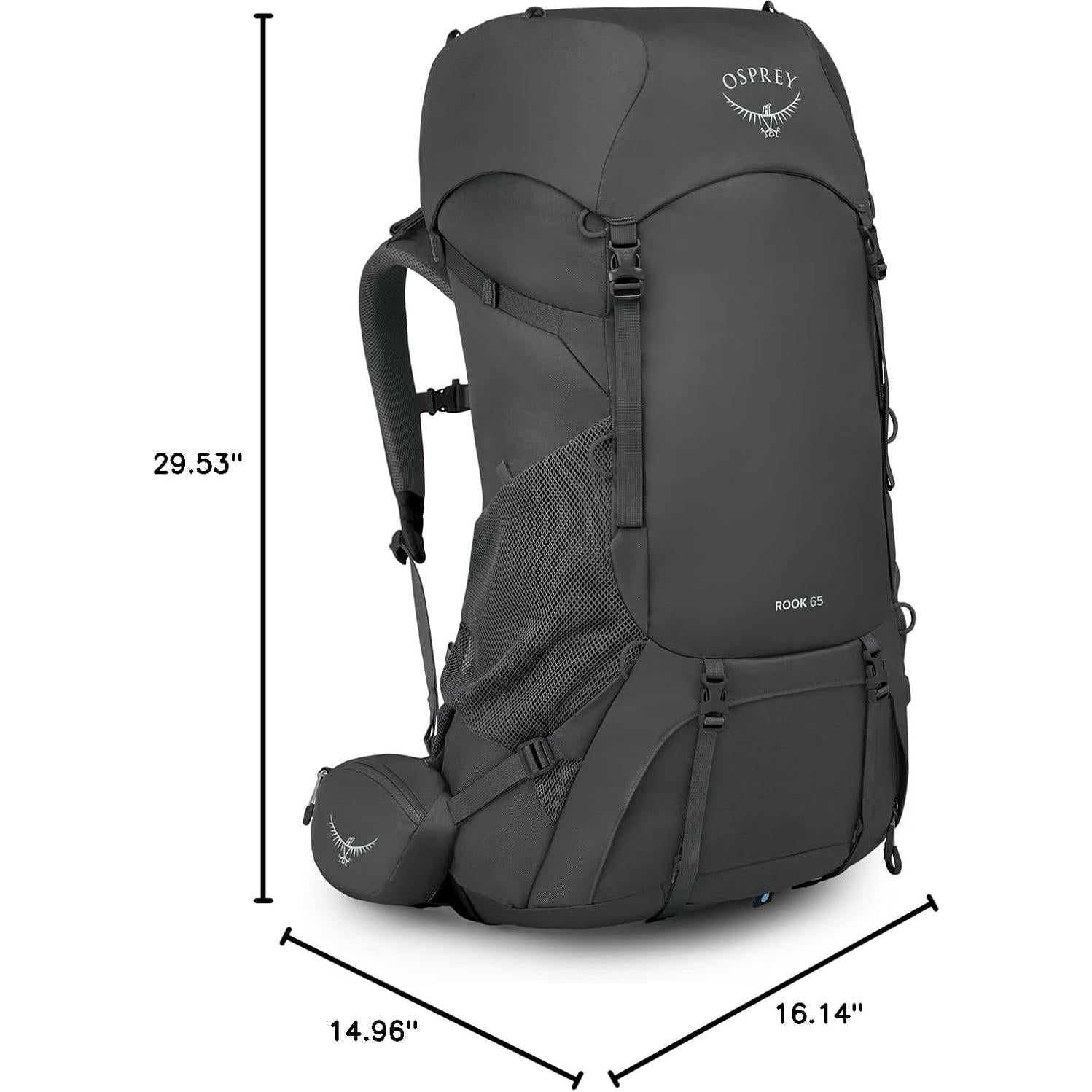 Mochila de senderismo Osprey Rook 65L para hombres Gris
