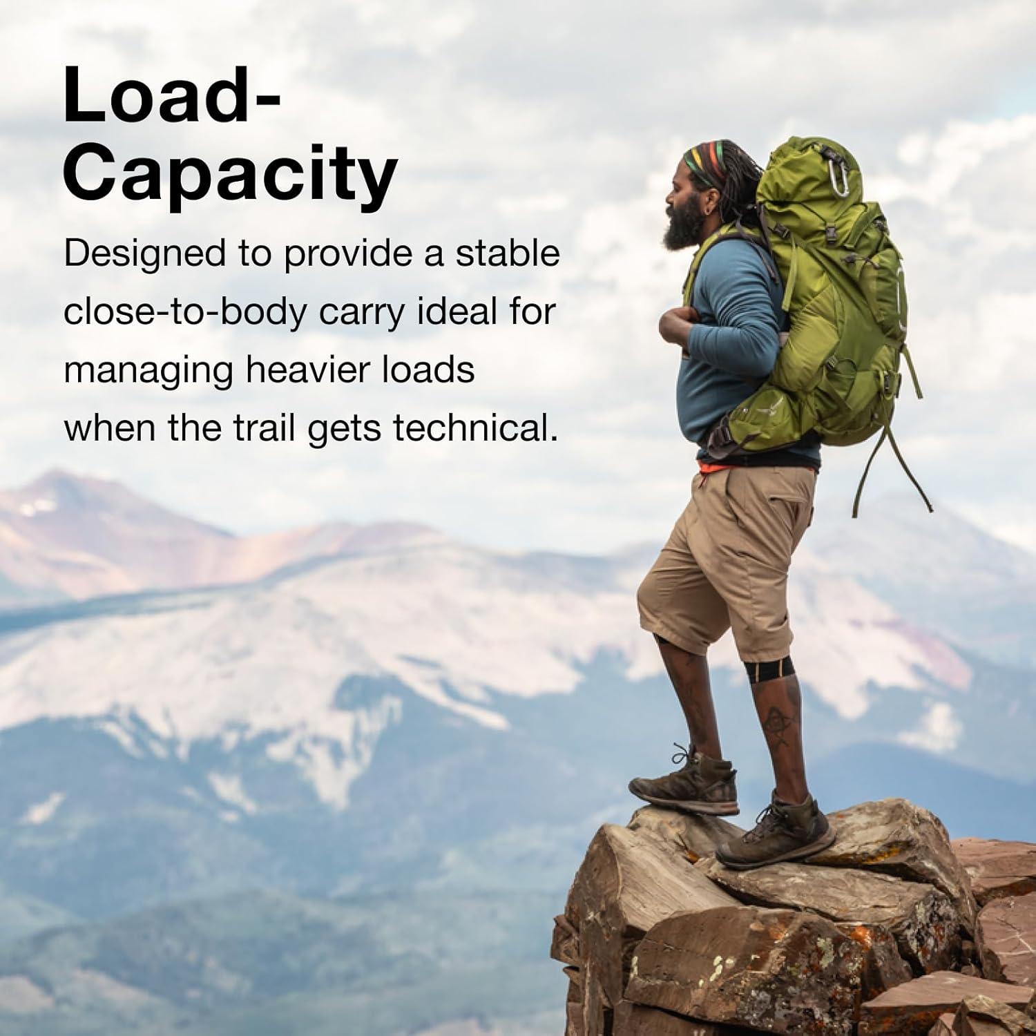 Aether 55L Men's Backpacking Backpack, Black, L/XL