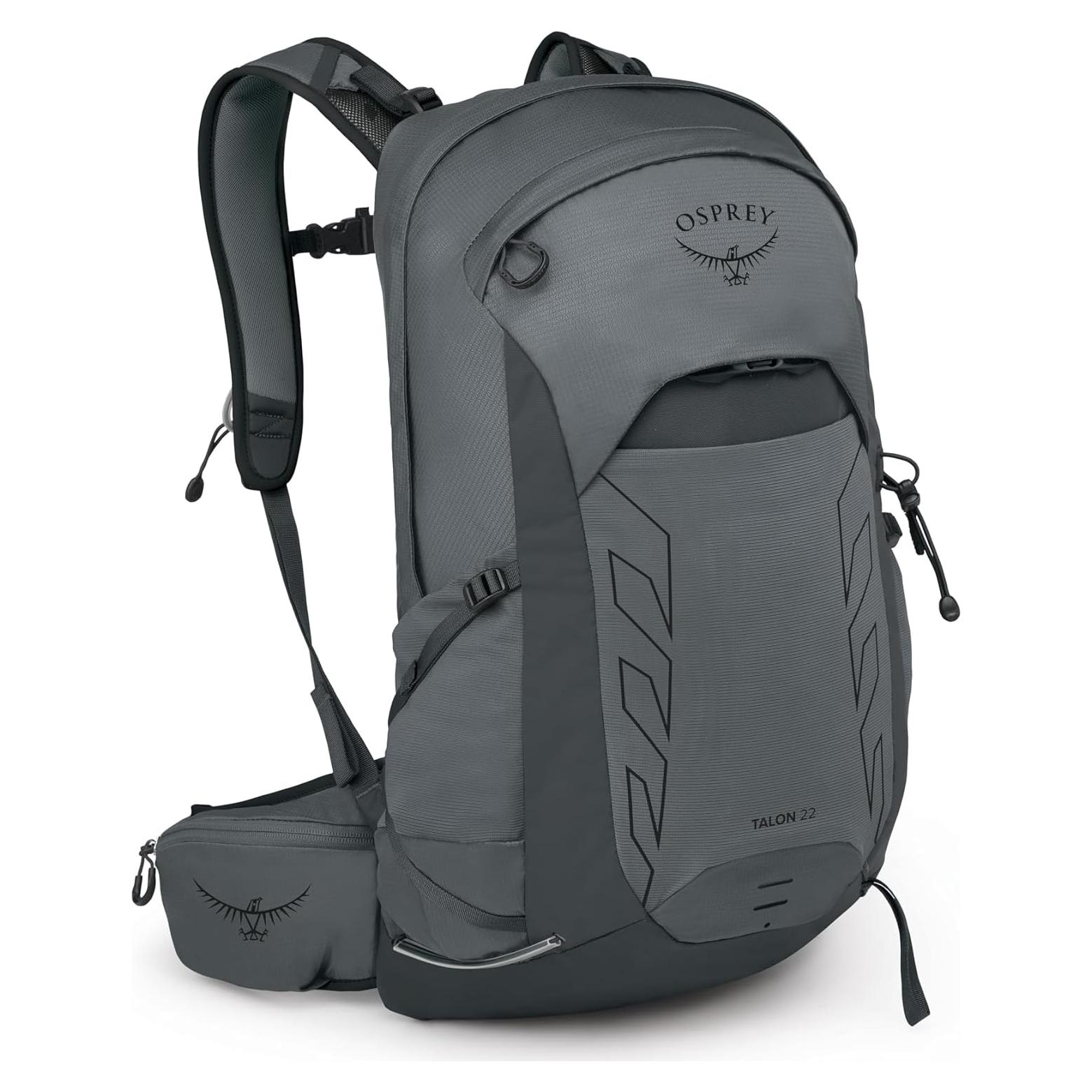 Osprey Talon 22L Men's Lightweight Hiking Backpack - Small Daypack for Travel & Camping, Phantom Grey/Dark Charcoal