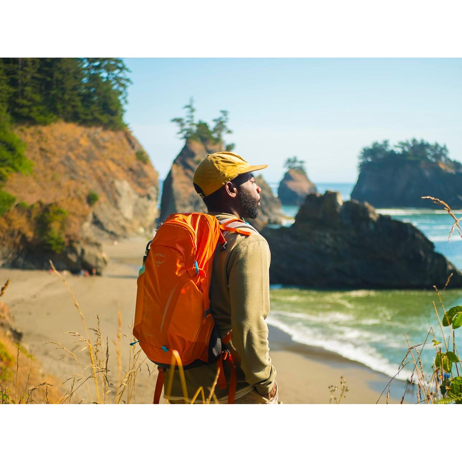 Osprey Hikelite 18L Unisex Hiking Backpack, 18 Koi Orange/Blue Venture, One Size