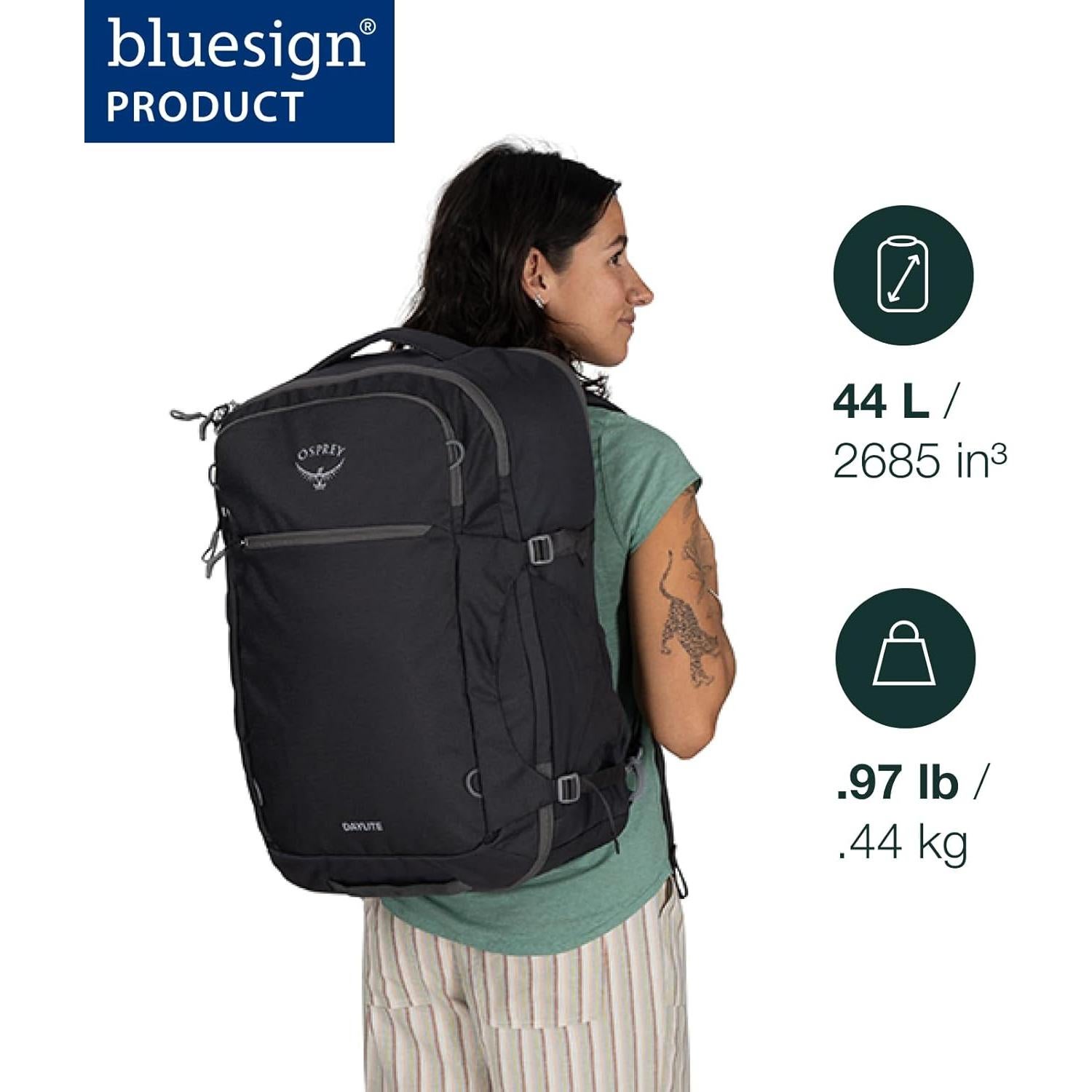 Mochila de Viaje Osprey Daylite 44L Negra para Laptop