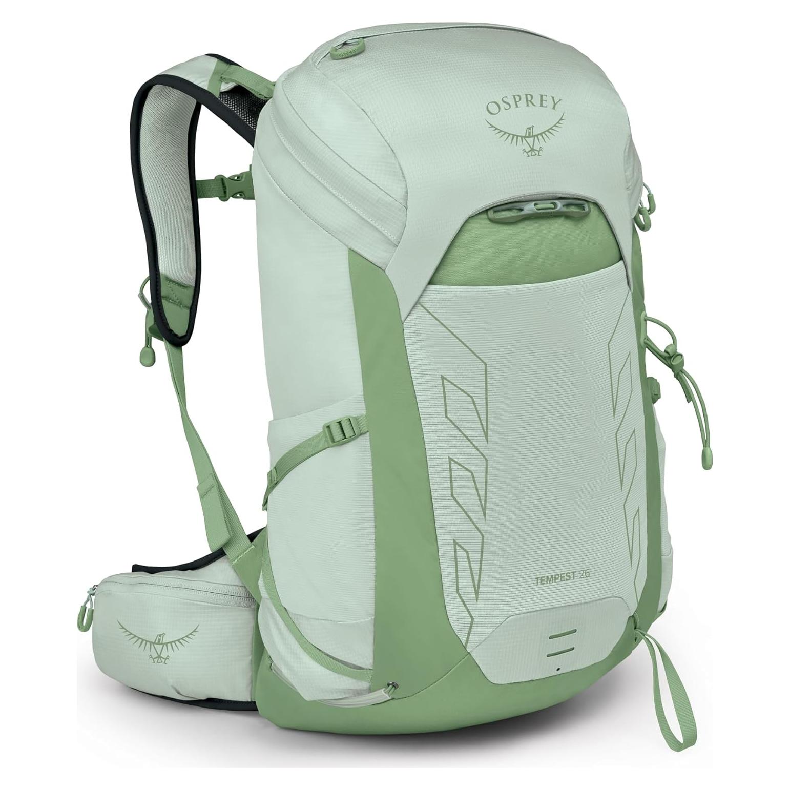 Osprey Tempest 26L Women's Lightweight Hiking Backpack with Hipbelt, Frosty Mint Green/Botanica