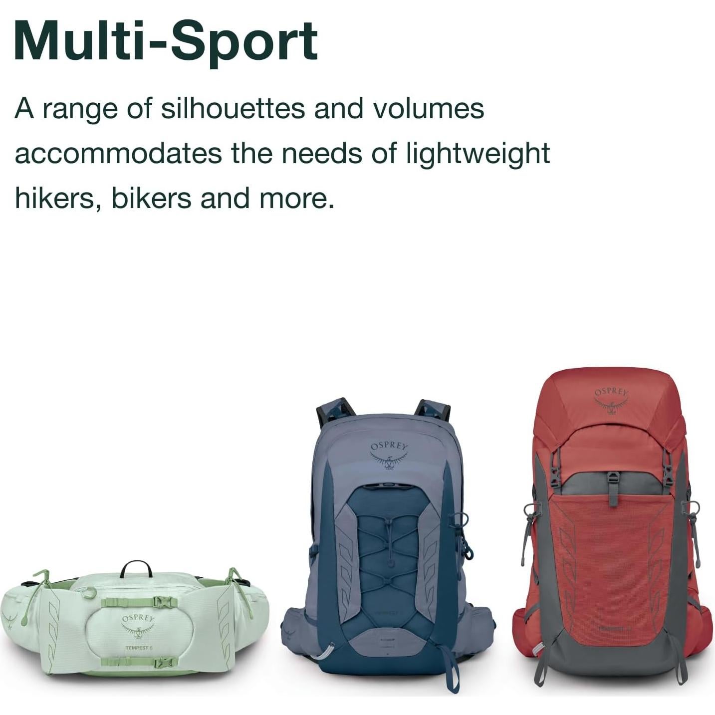 Osprey Tempest 26L Women's Lightweight Hiking Backpack with Hipbelt, Frosty Mint Green/Botanica