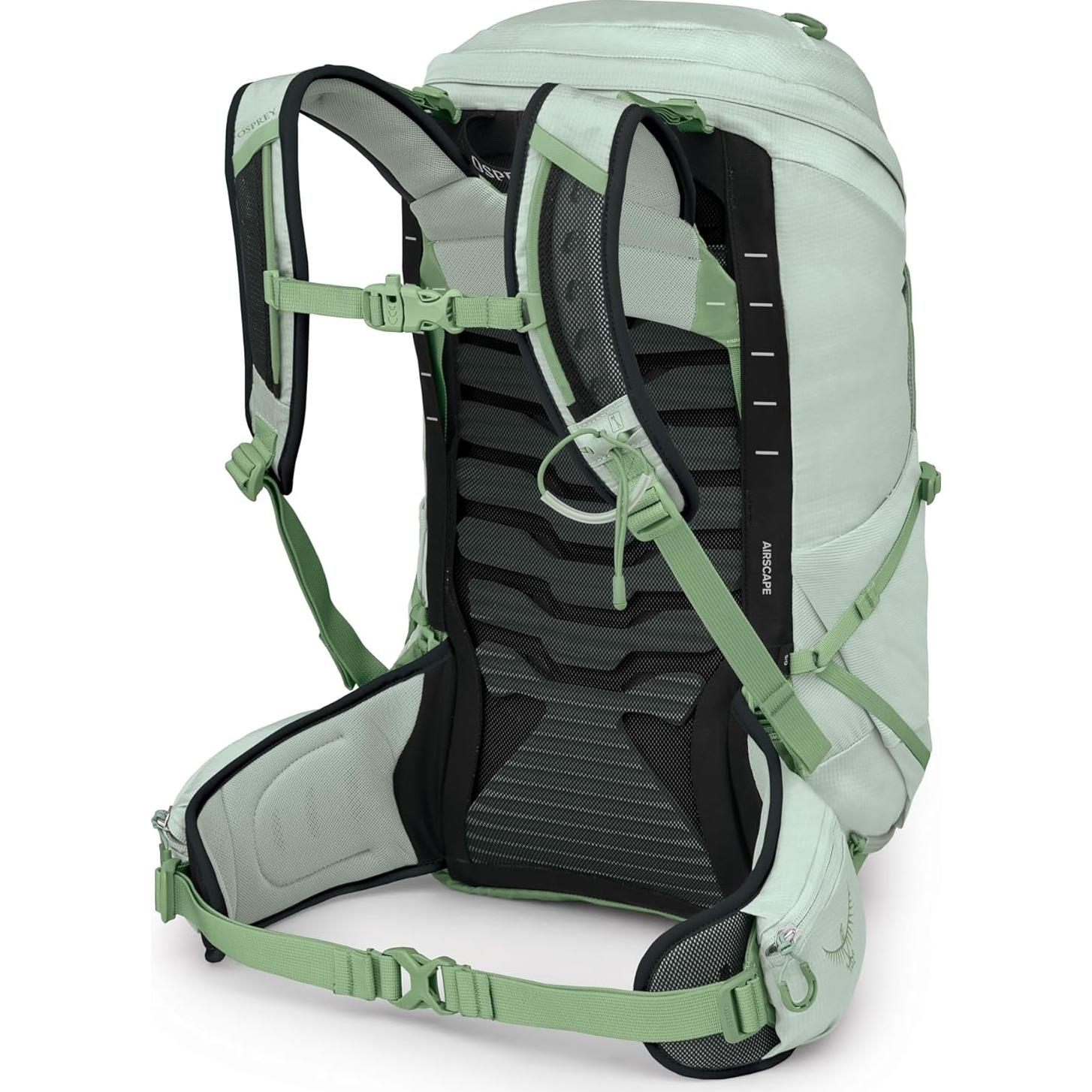 Osprey Tempest 26L Women's Lightweight Hiking Backpack with Hipbelt, Frosty Mint Green/Botanica