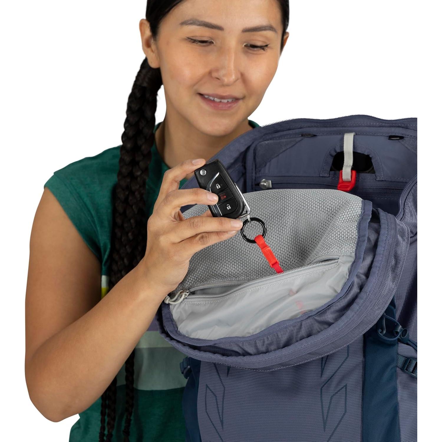 Osprey Tempest 26L Women's Lightweight Hiking Backpack with Hipbelt, Frosty Mint Green/Botanica