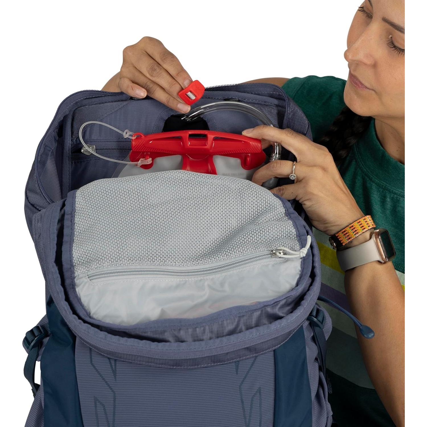 Osprey Tempest 26L Women's Lightweight Hiking Backpack with Hipbelt, Frosty Mint Green/Botanica