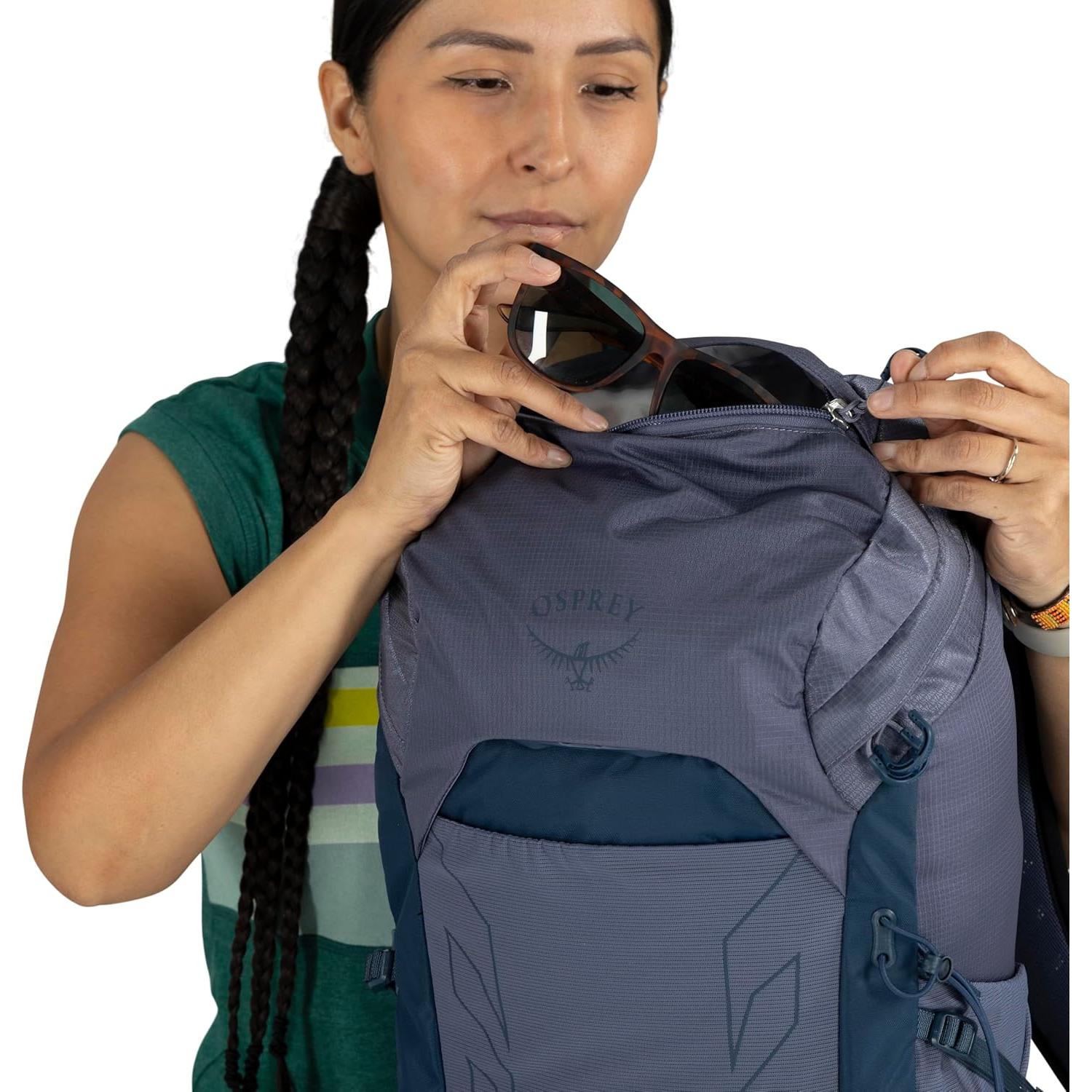 Osprey Tempest 26L Women's Lightweight Hiking Backpack with Hipbelt, Frosty Mint Green/Botanica