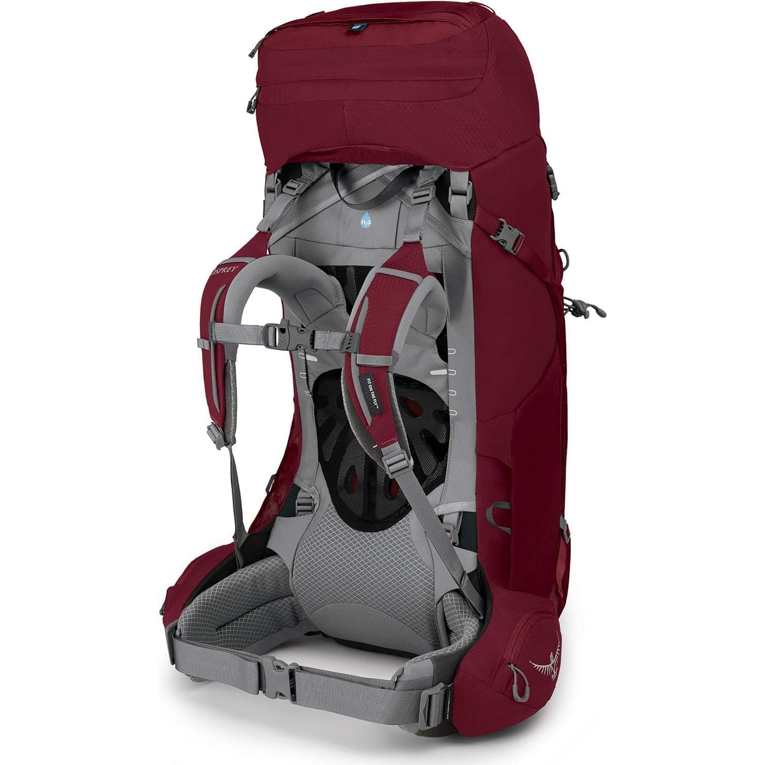 Mochila de Senderismo Osprey Ariel 55L para Mujeres Rojo Cereza