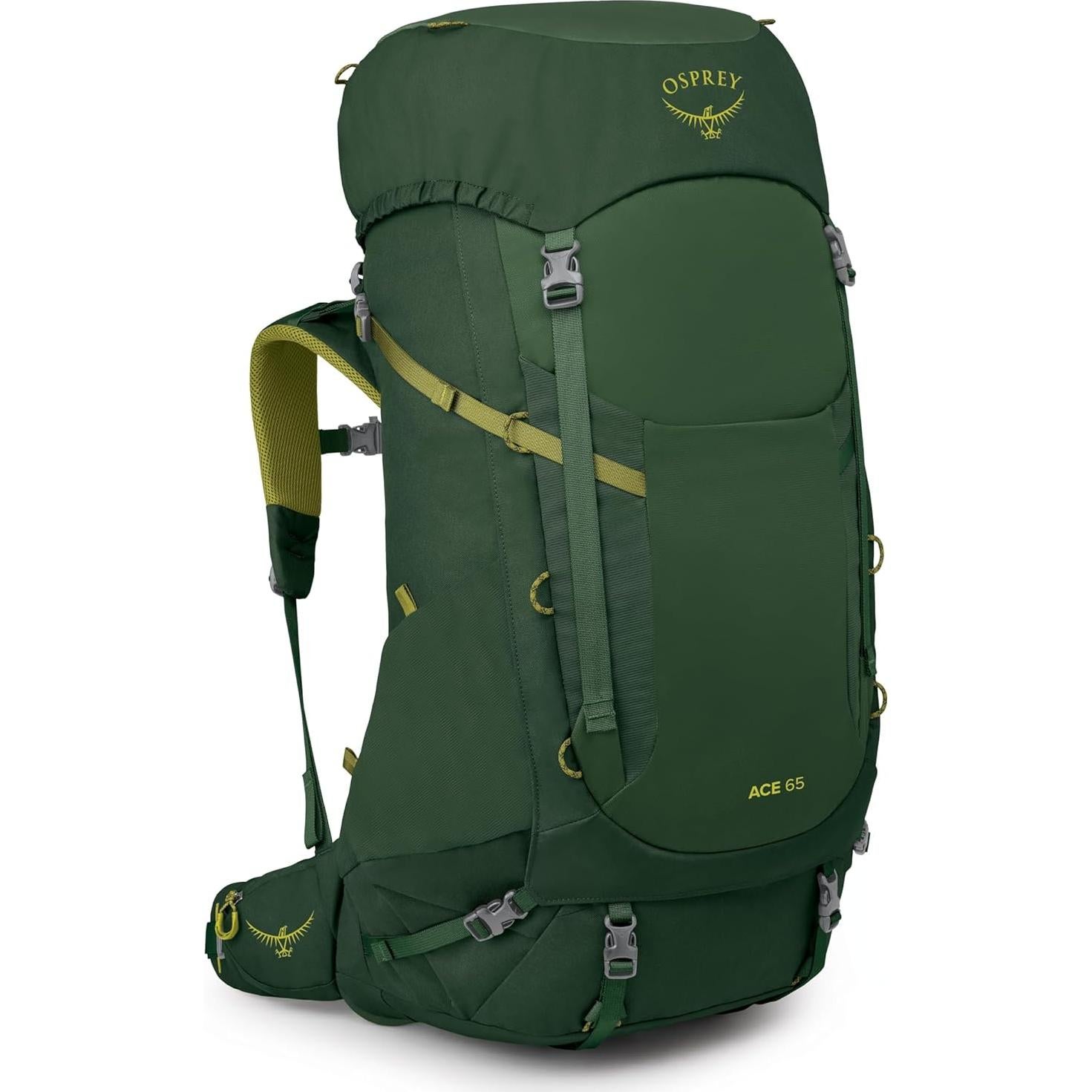 Osprey Ace 65L Kids' Backpacking Backpack, Green Canopy