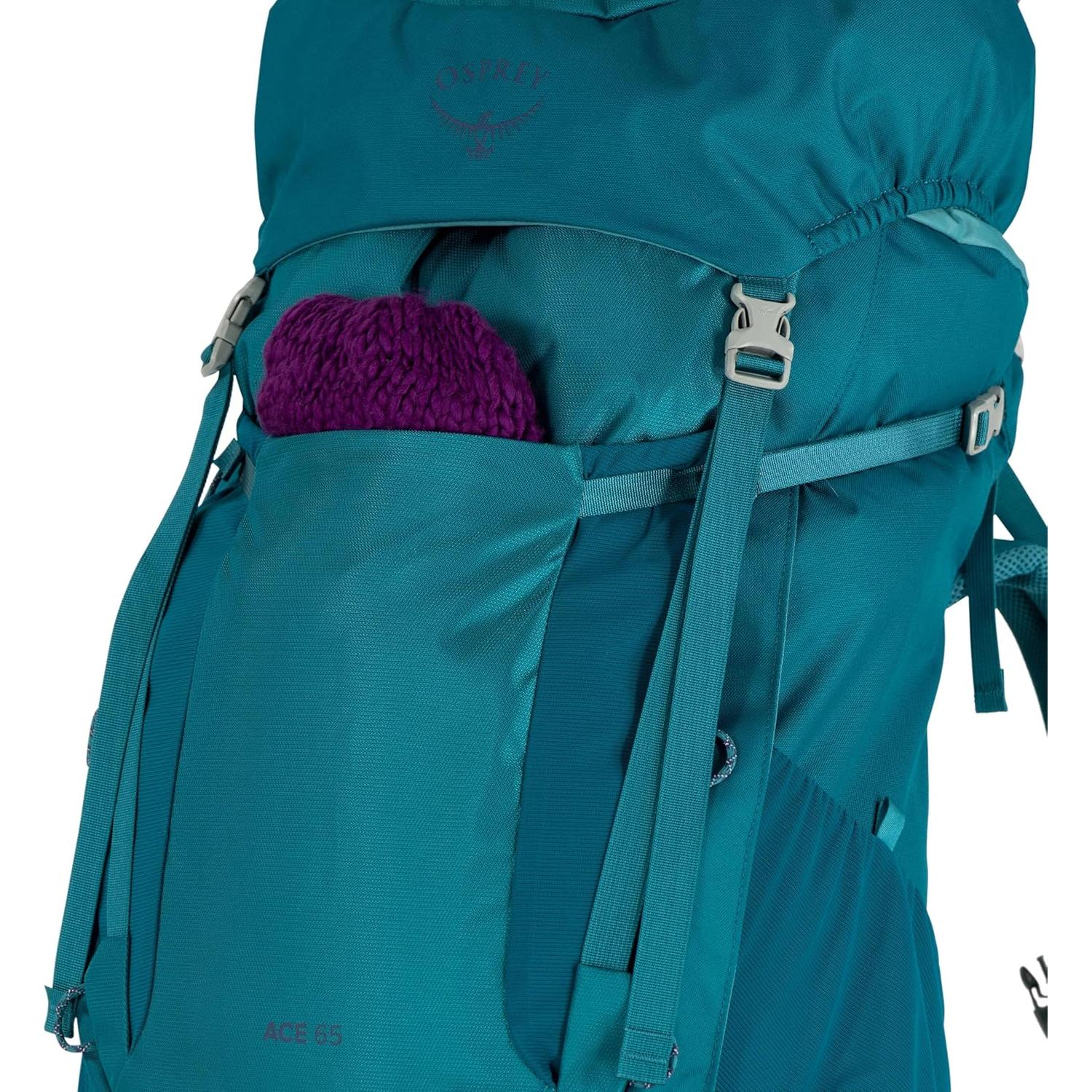 Osprey Ace 65L Kids' Backpacking Backpack, Green Canopy