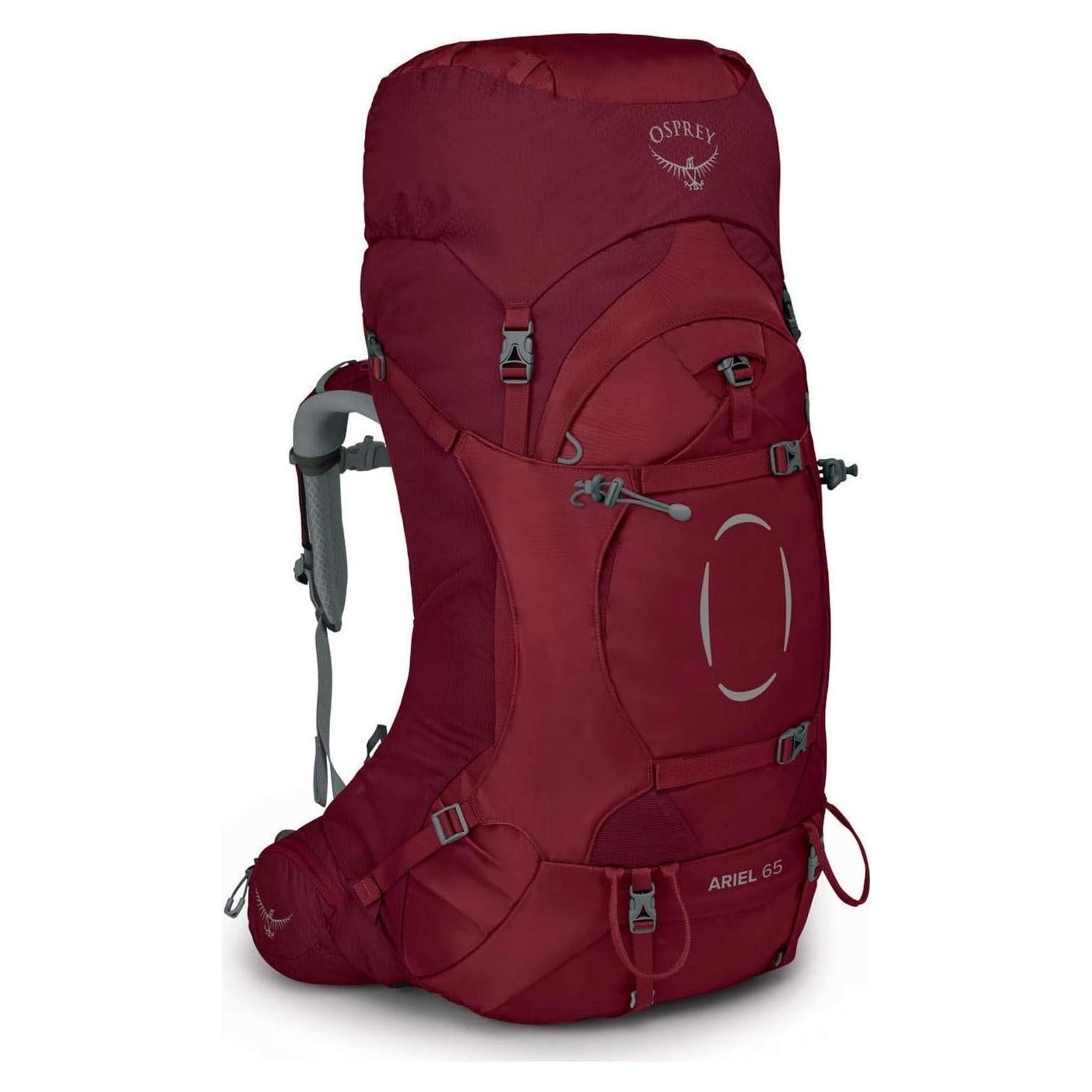 Mochila de Senderismo Osprey Ariel 65L para Mujeres Rojo Cereza
