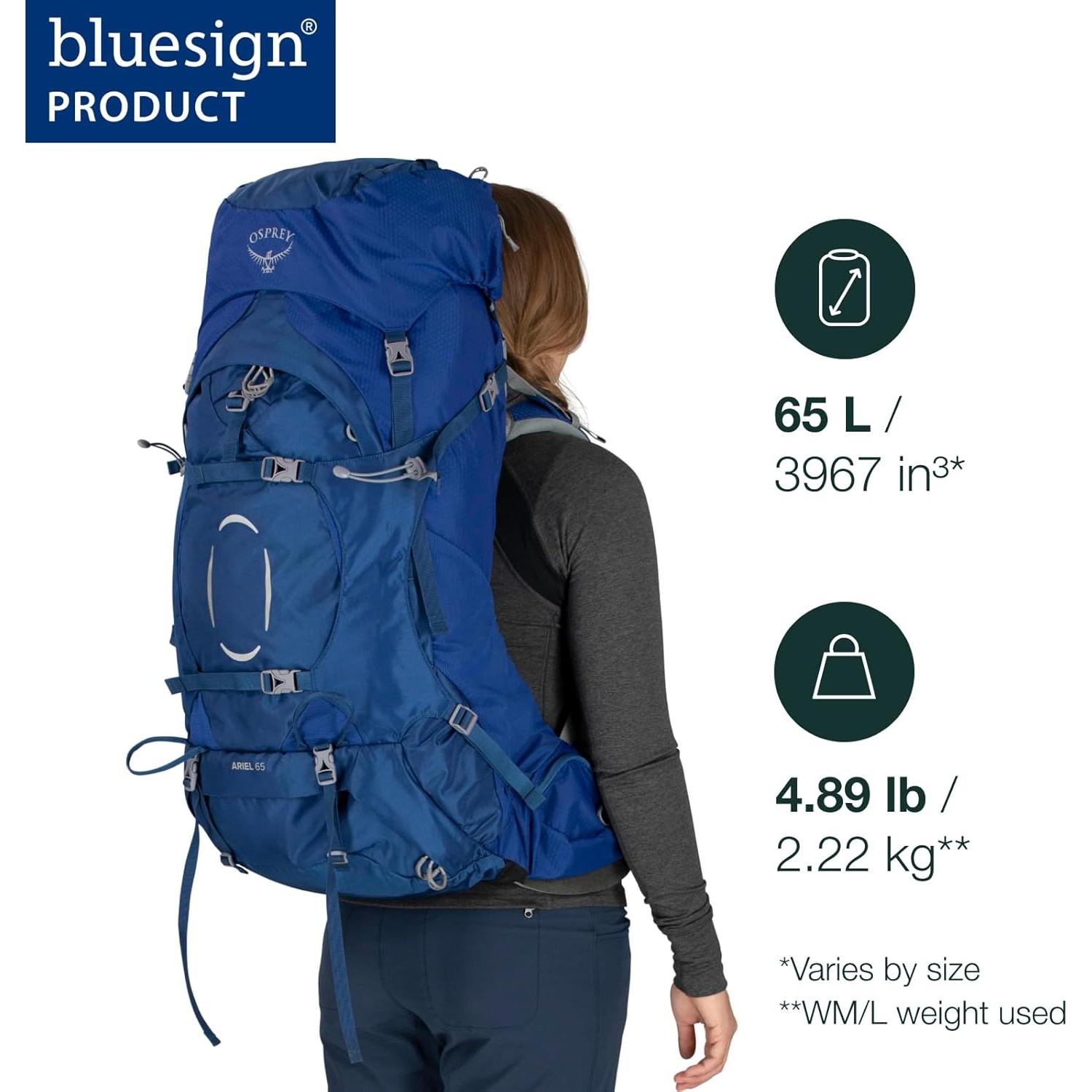 Mochila de Senderismo Osprey Ariel 65L para Mujeres Rojo Cereza