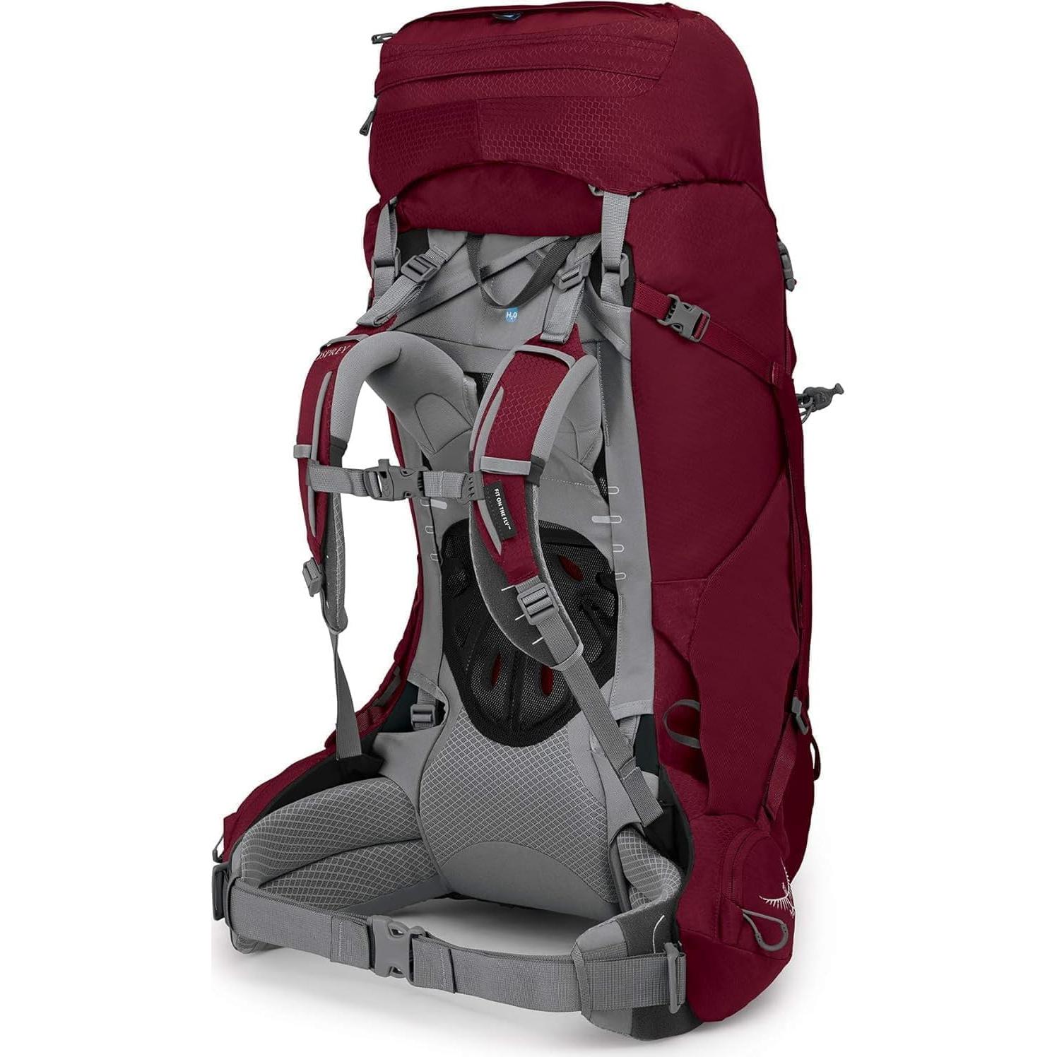 Mochila de Senderismo Osprey Ariel 65L para Mujeres Rojo Cereza