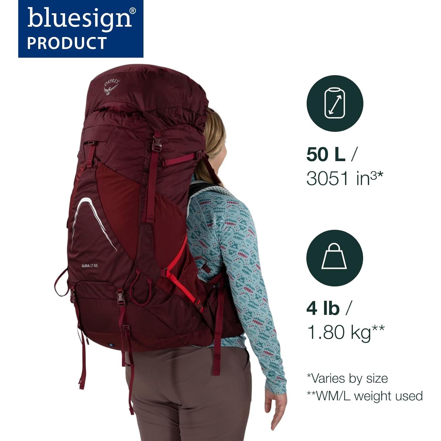 Mochila de Senderismo Osprey Aura AG LT 50L Mujer Verde Primavera